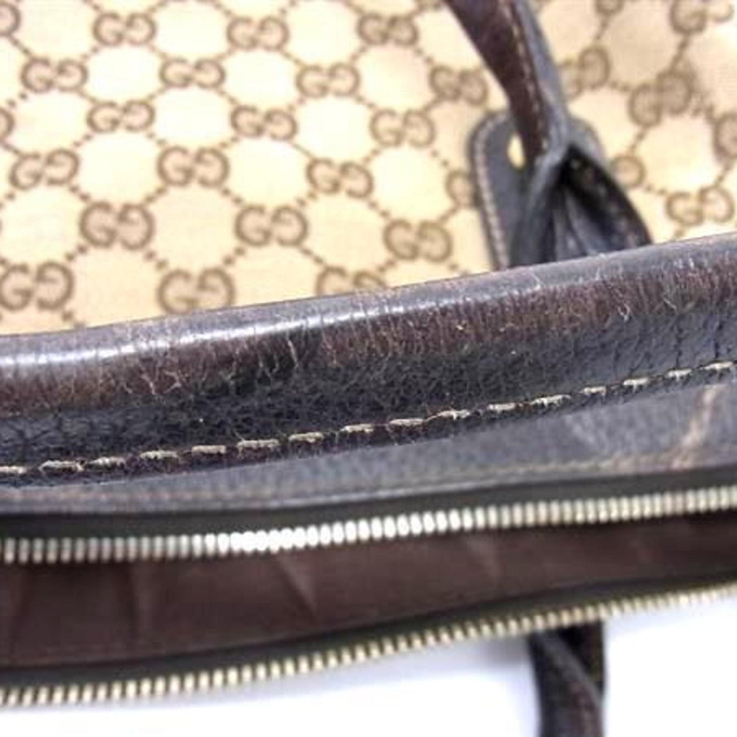 Gucci Sherry Line Princess Tote Bag 177052 In Beige And Brown Gg Canvas Leather
