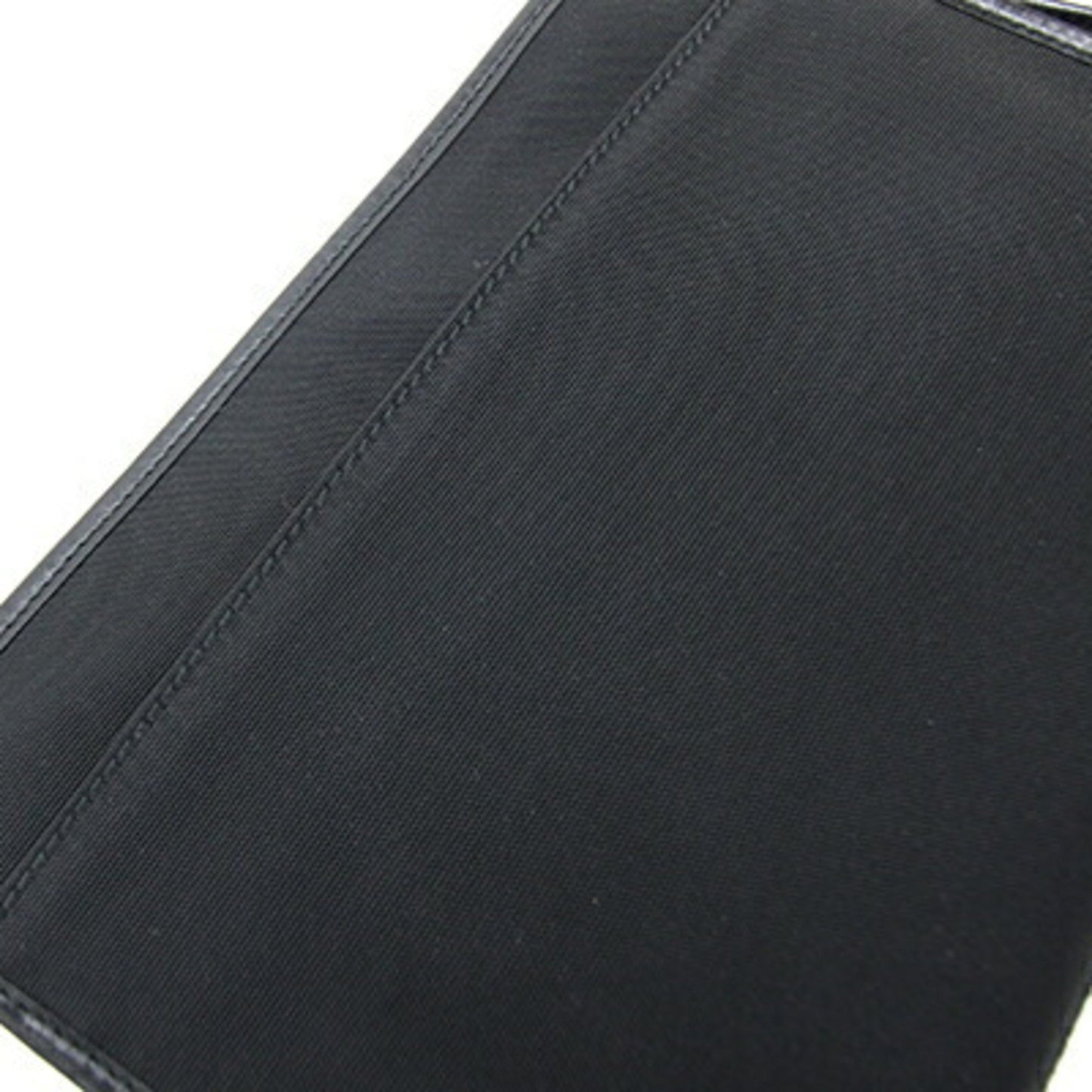 Gucci Second Bag 108844 Black Nylon Canvas Leather Clutch