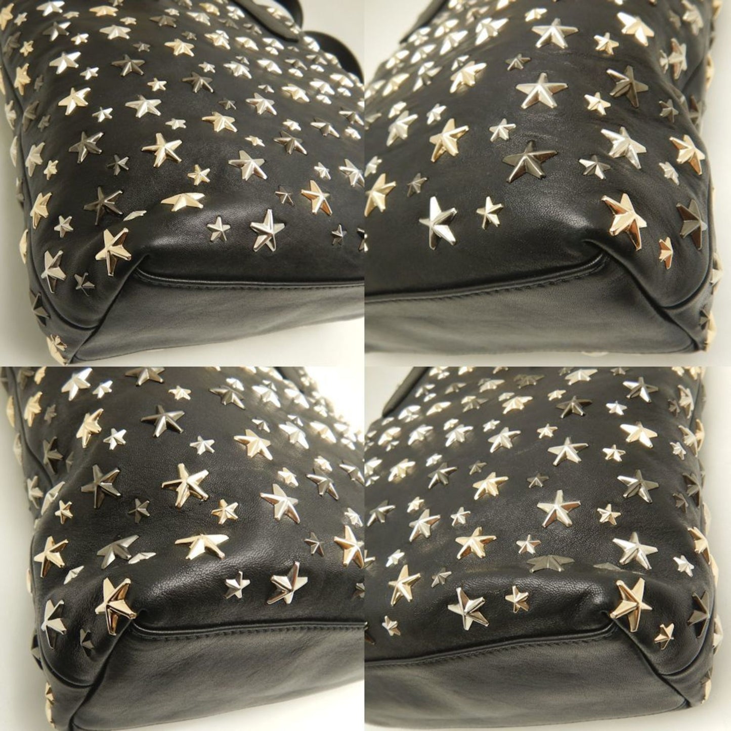 Jimmy Choo Tote Bag Star Studs Leather Black 252748