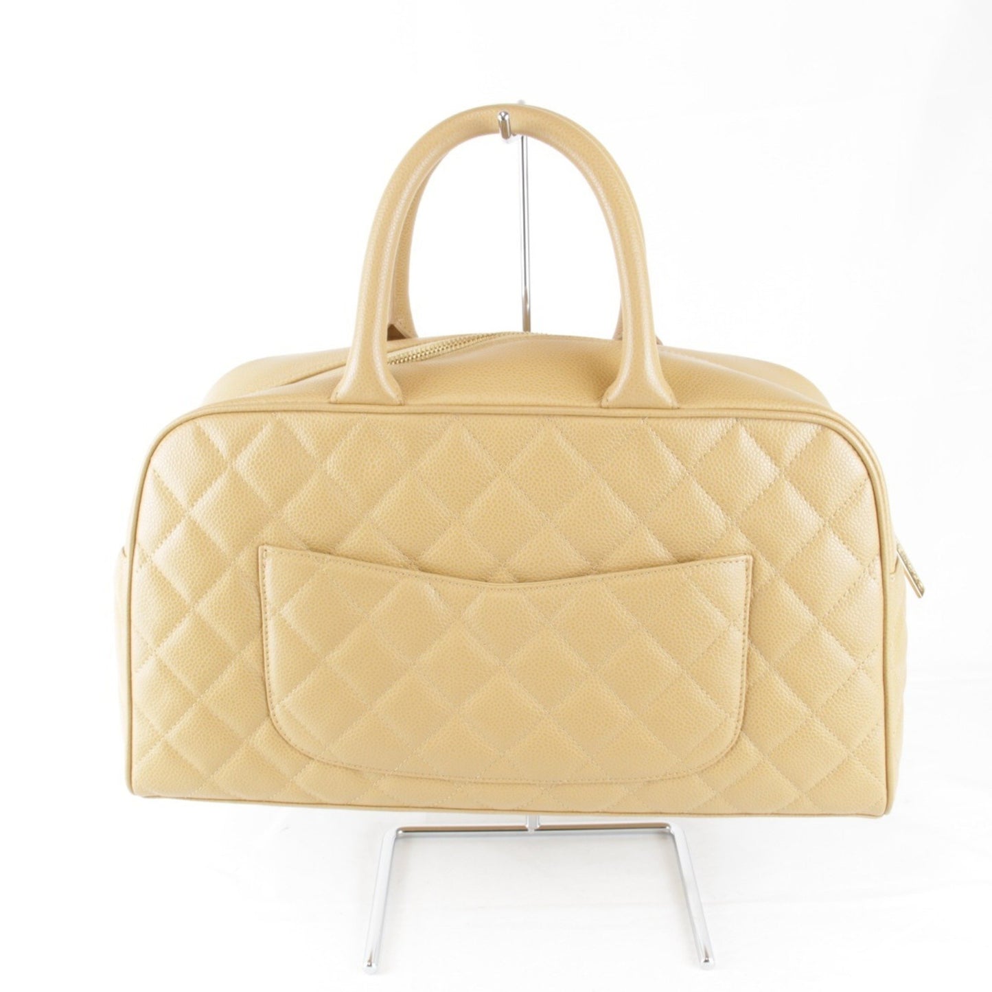 Chanel Caviar Skin Coco Mark Boston Bag Leather