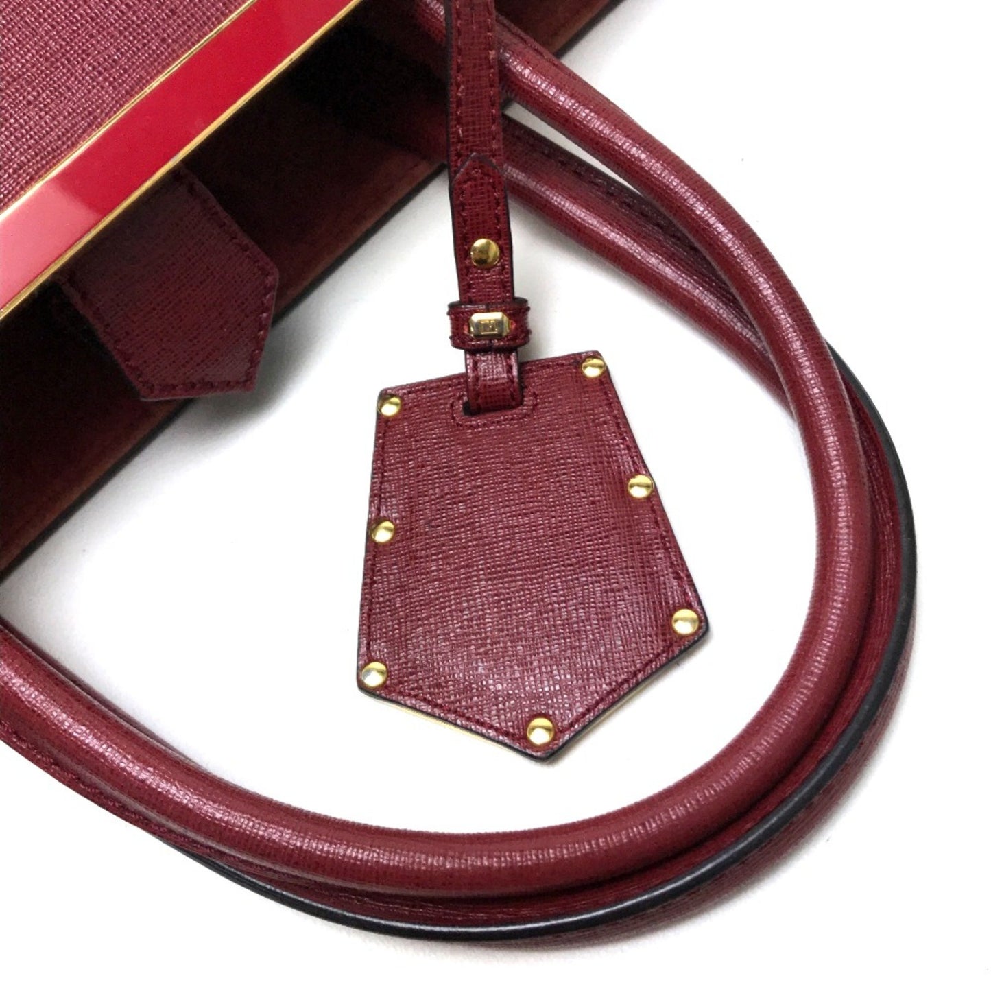 Fendi 8Bh250 Bag Hand Bag Shoulder Bag Hand Bag Dark Red