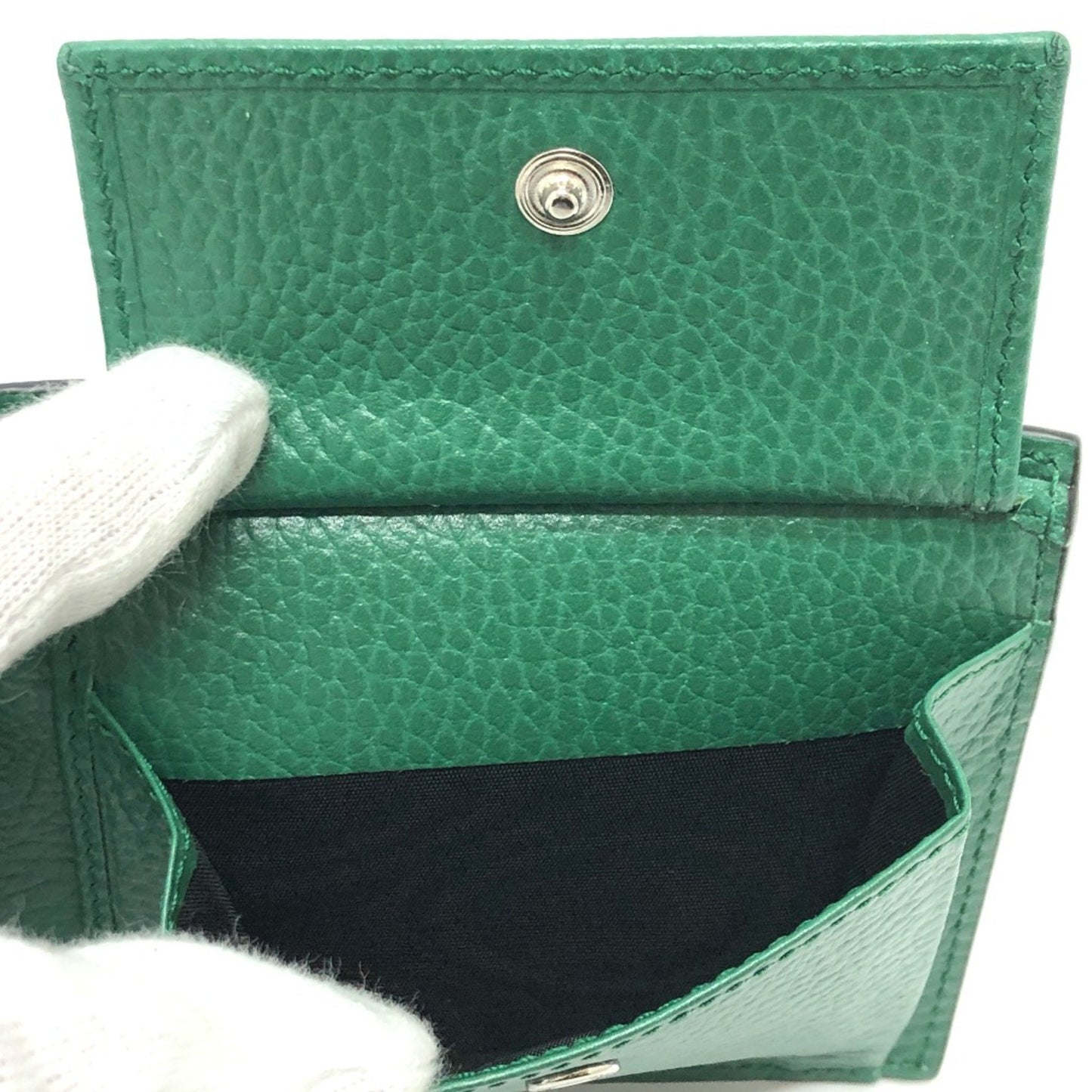 Gucci 610466 Interlocking G Folded Wallet Black Silverhardware