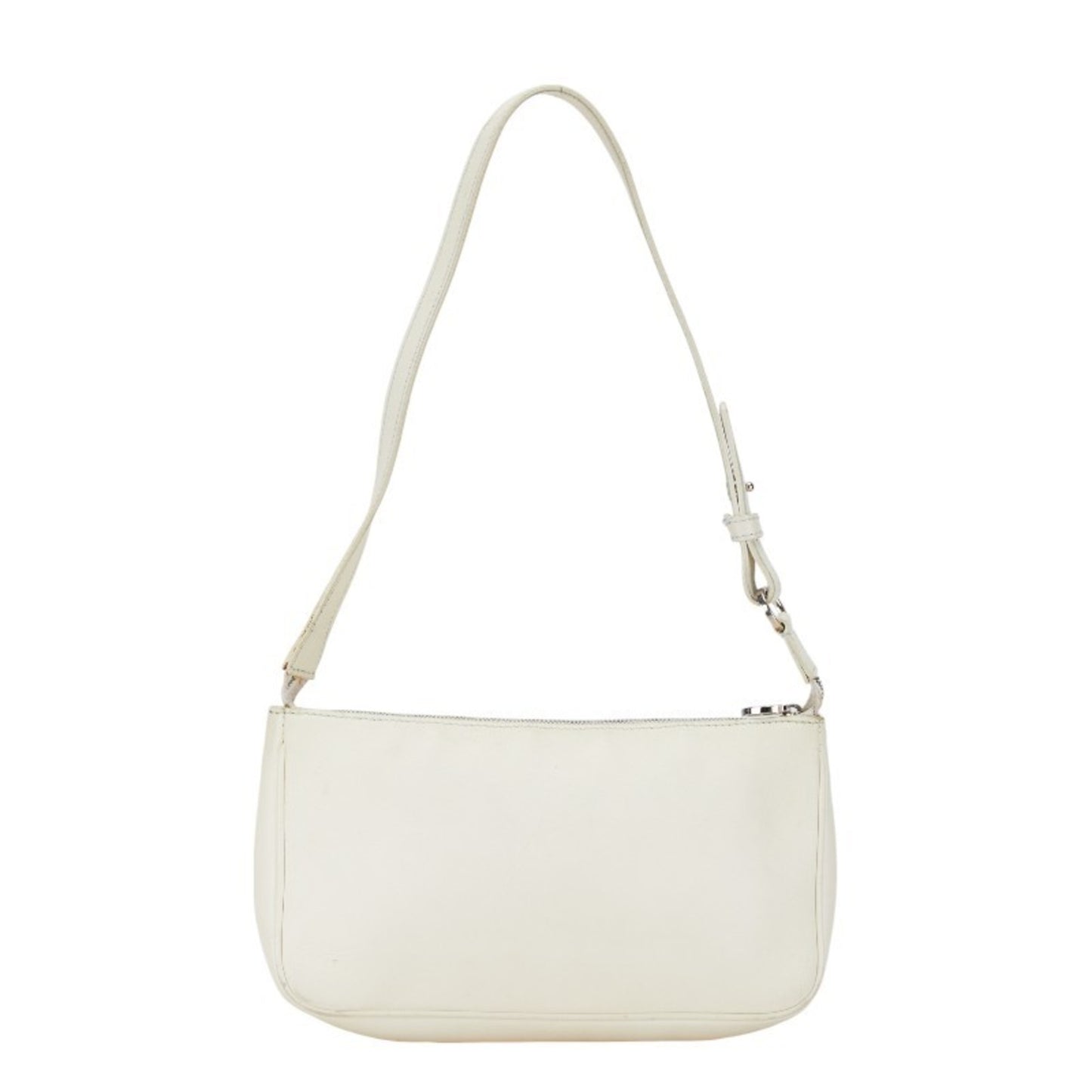 Salvatore Ferragamo Gancini Bag Pochette Au-21 4315 White Leather