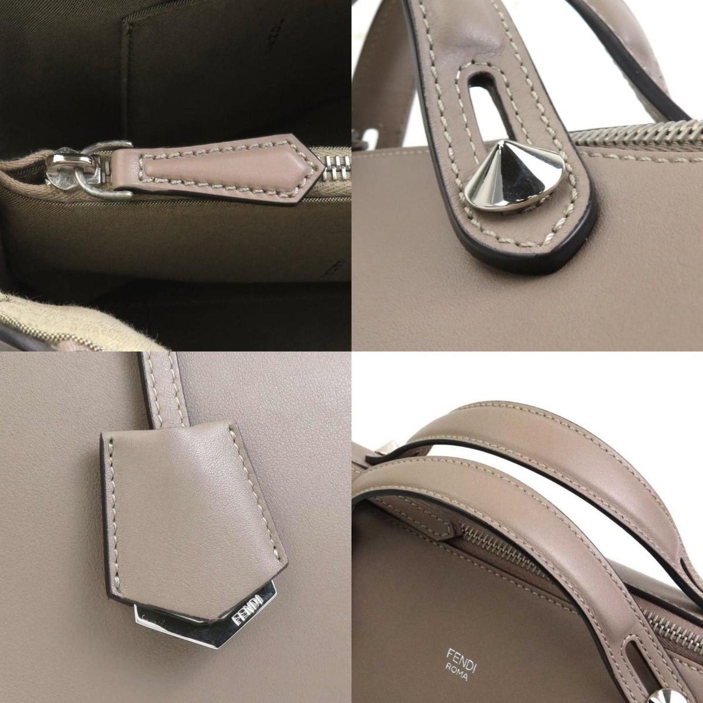 Fendi Handbag Shoulder Bag By The Way Large Leather Greige