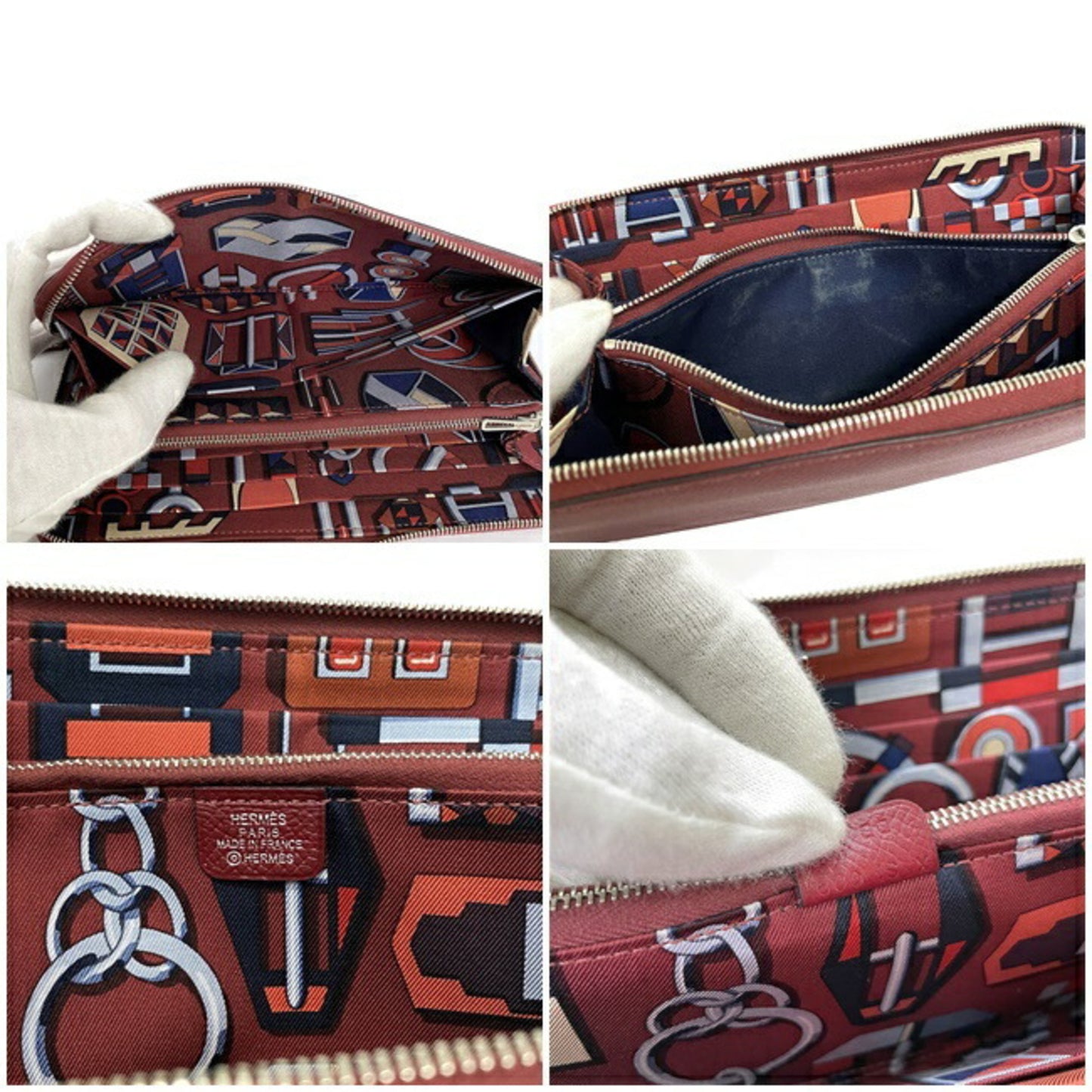 Hermes Long Wallet Azap Bordeaux Rouge Glenat Silk In Leather Epson Hermes Round