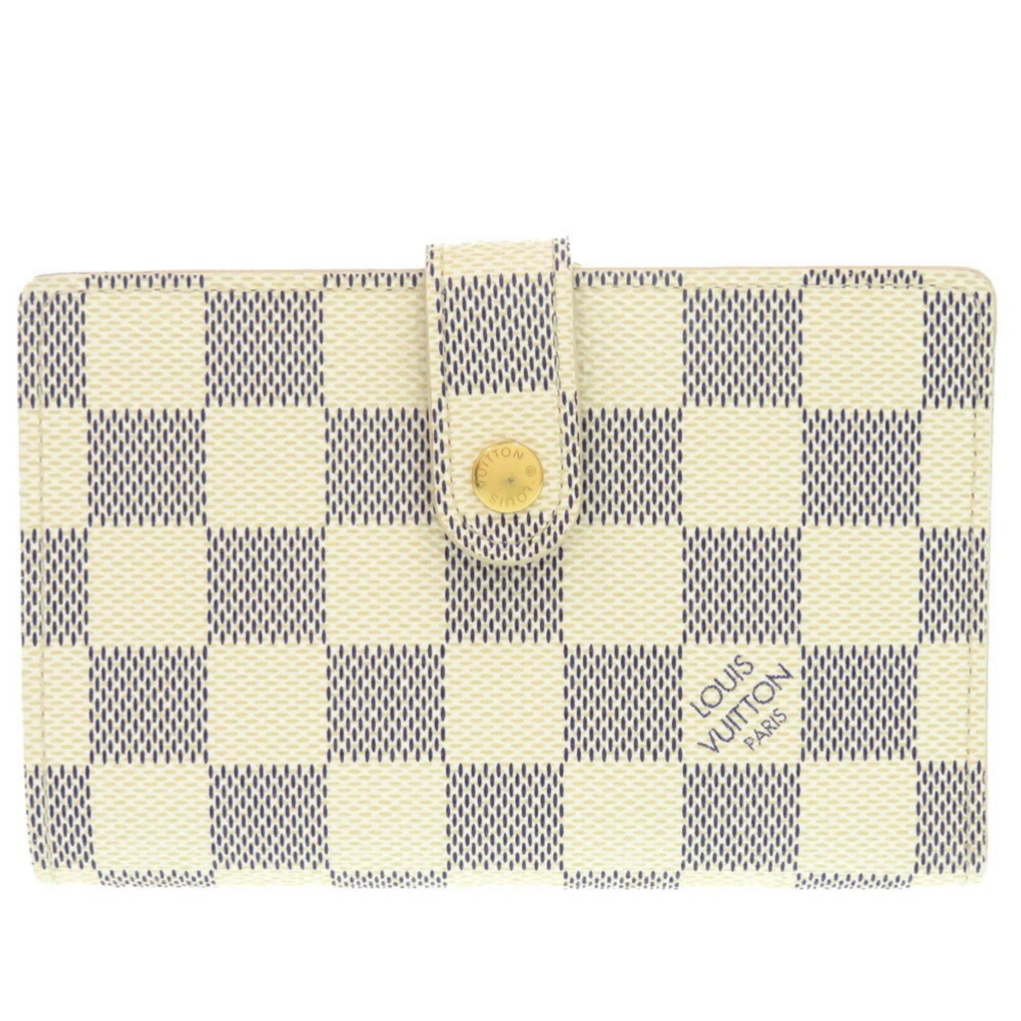 Louis Vuitton Portefeuille Viennois Damier Azur N61676 White Bi-Fold Wallet