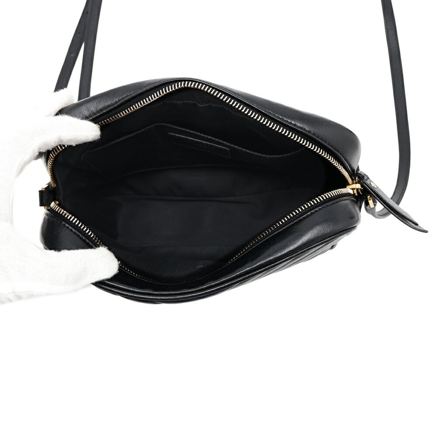 Saint Laurent Shoulder Bag Lou Camera V Stitch Leather 520534 Saint Laurent Paris Black