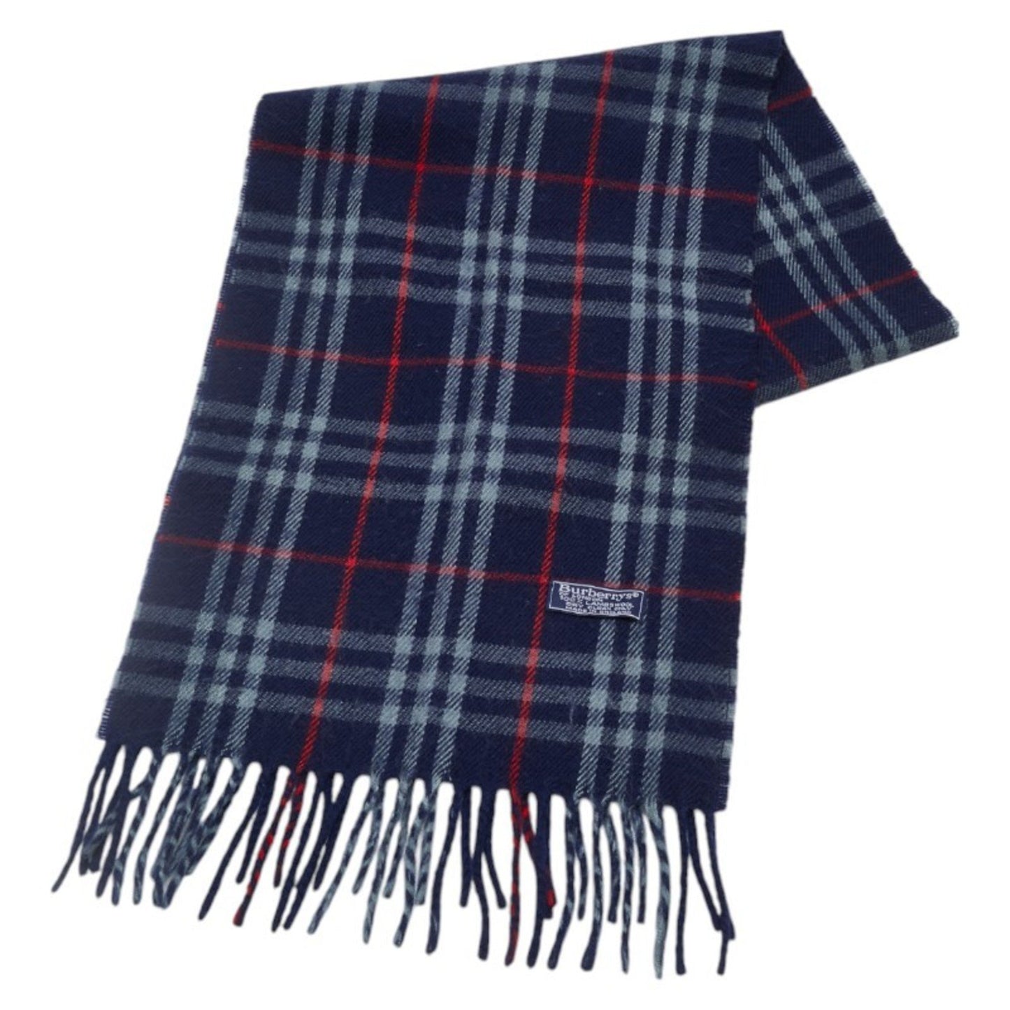 Burberry Nova Check Scarf Navy Multicolor Wool