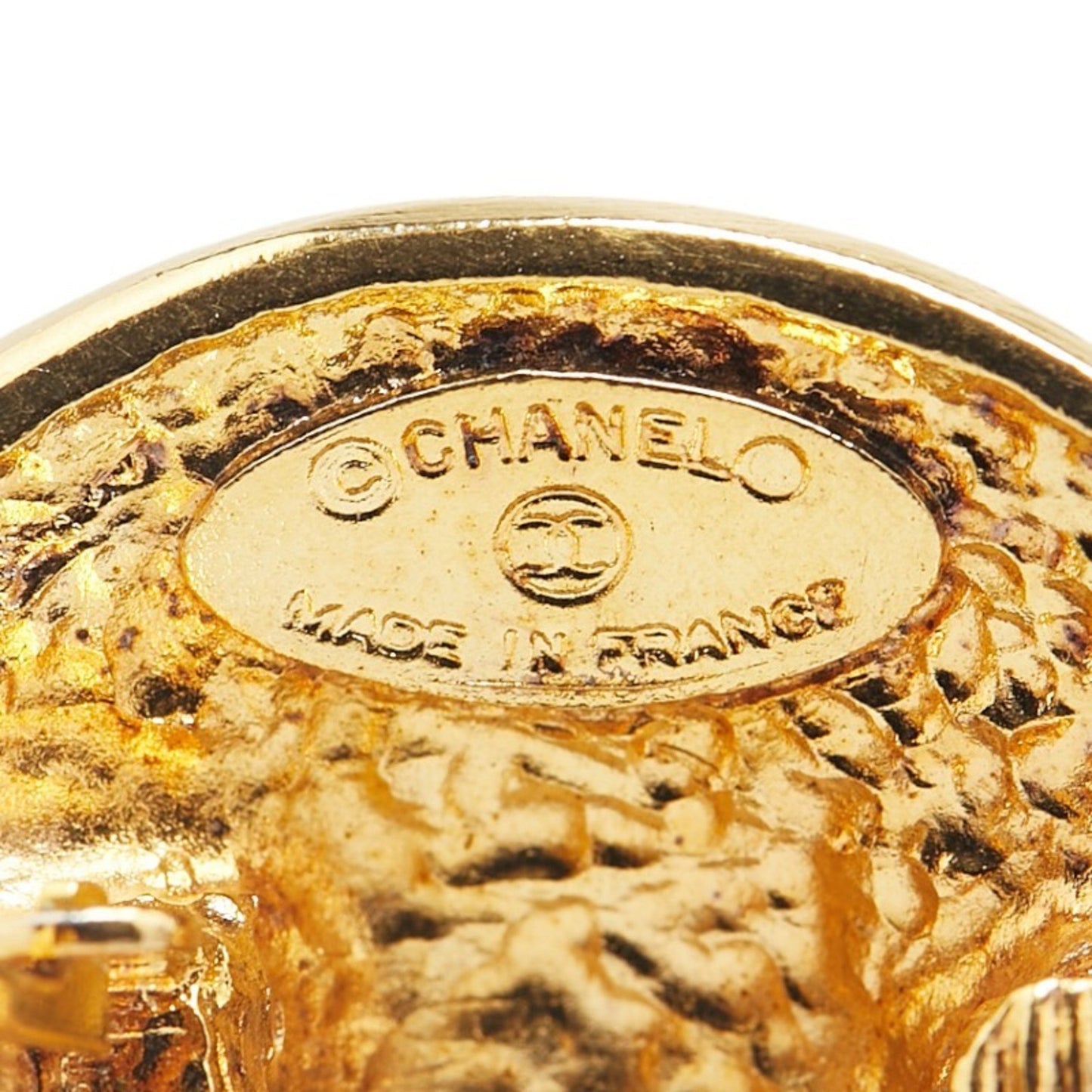 Chanel Vintage 1990 Logo Round Earrings