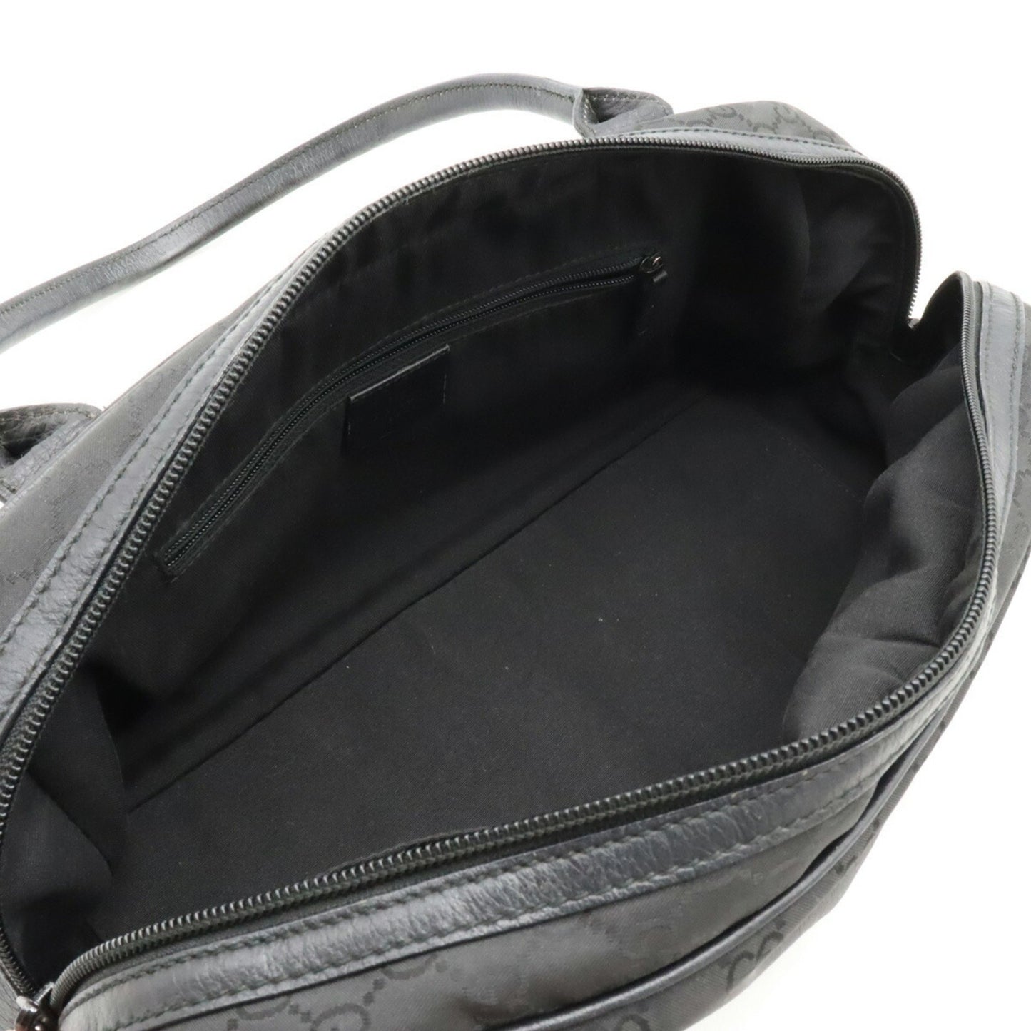 Gucci Gucci Gg Nylon Sherry Line Shoulder Bag Leather Black 293594