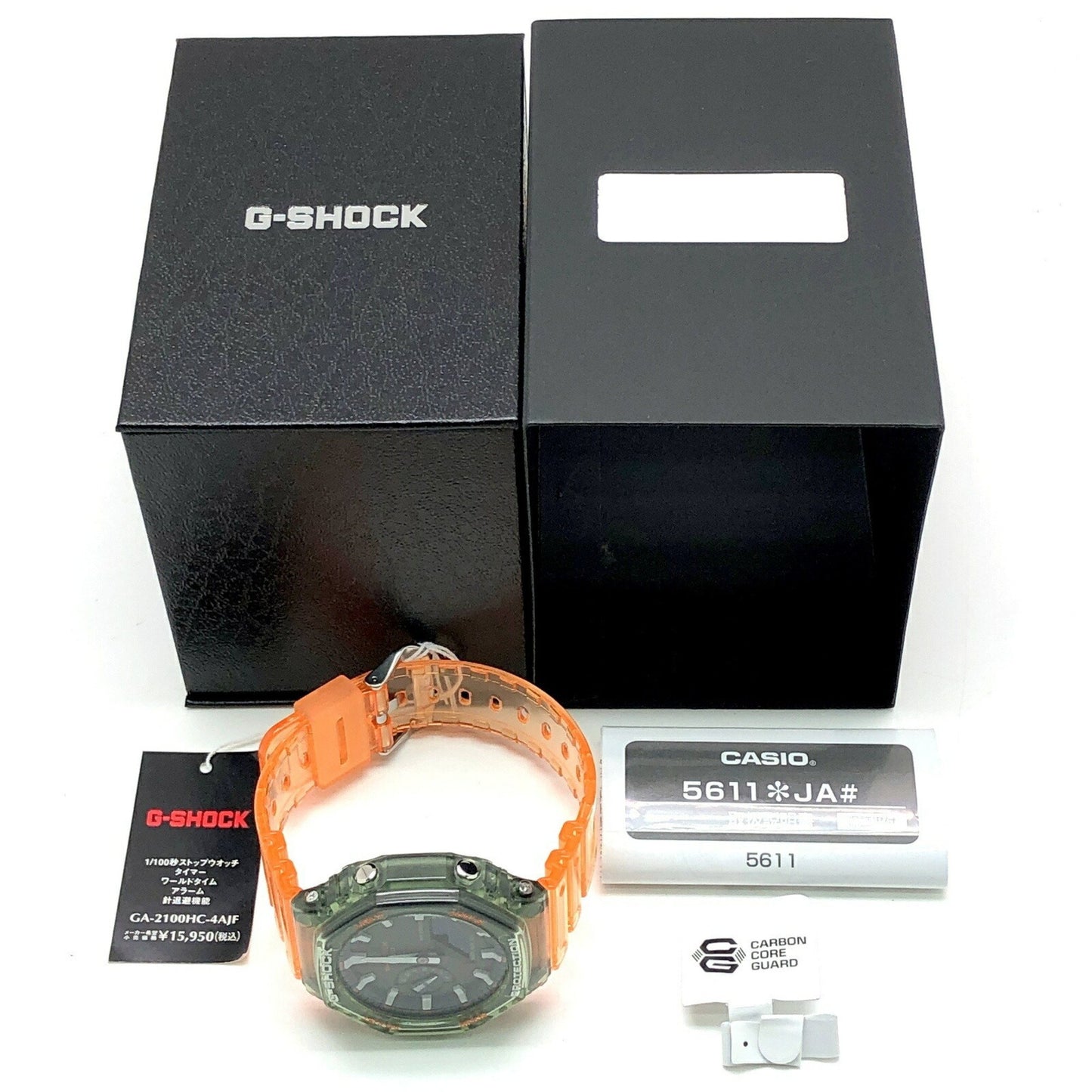 G-Shock Casio Ga-2100Hc-4A Hidden Coast Series Octagonal Case Casio Oak Green And Orange Skeleton