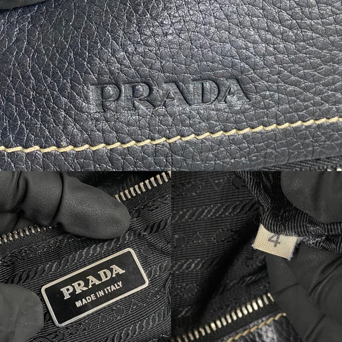 Prada Prada Logo Hardware Leather Genuine Mini Tote Bag Handbag Semi-Shoulder Brown 34699