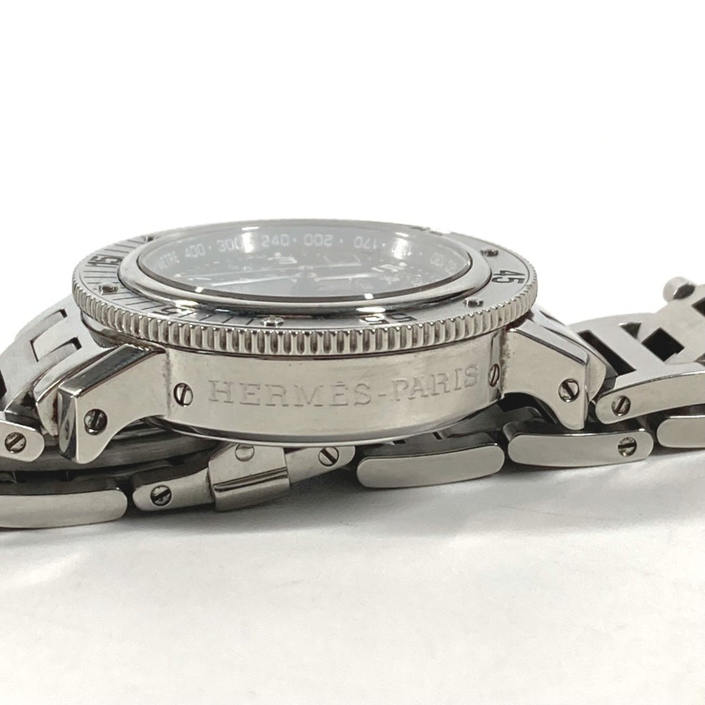 Hermes Cl2.310 Chronograph Clipper Diver Watch Stainless Steel