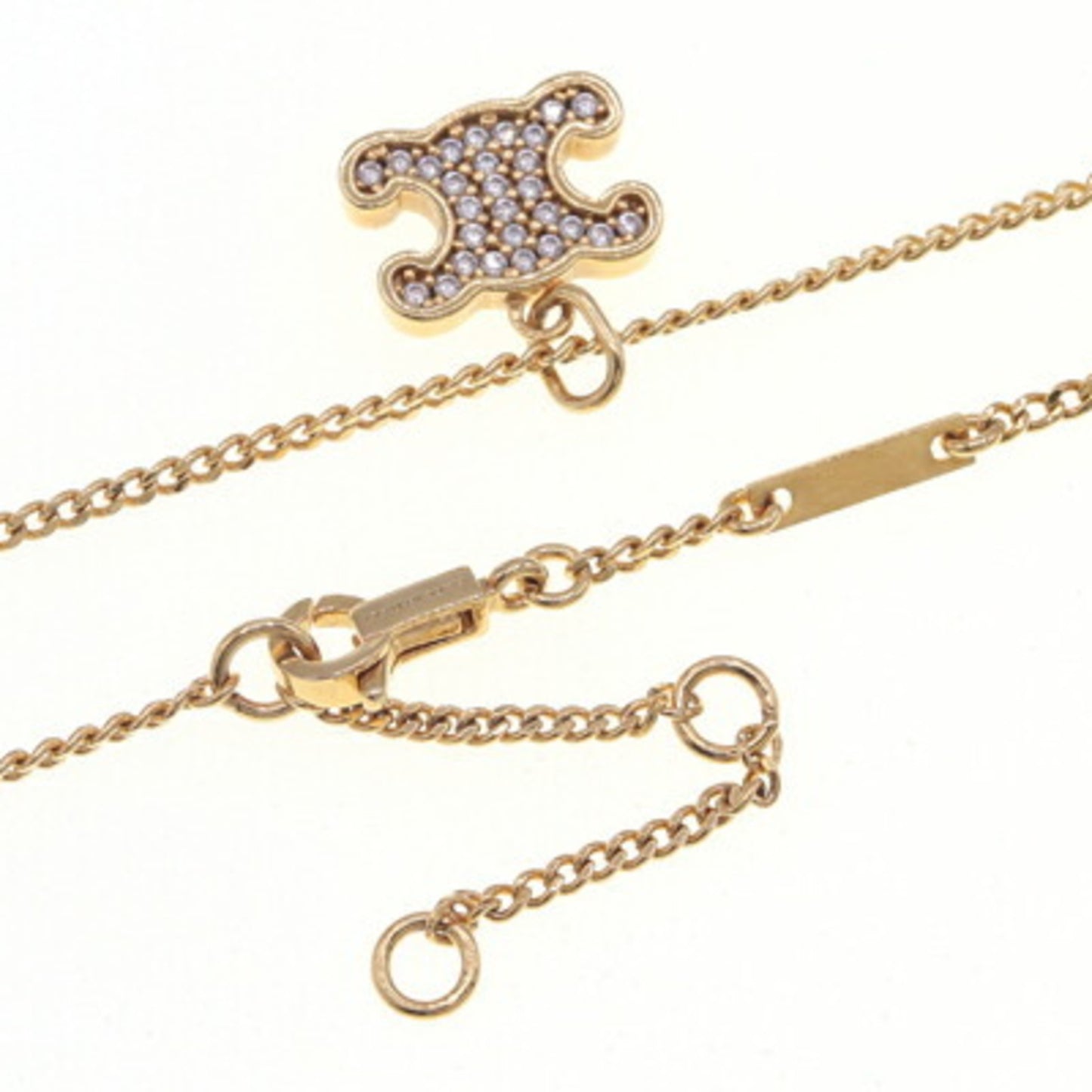 Celine Necklace Triomphe Rhinestone 460Gb6Bzi.35Or Gold Metal Pendant Choker