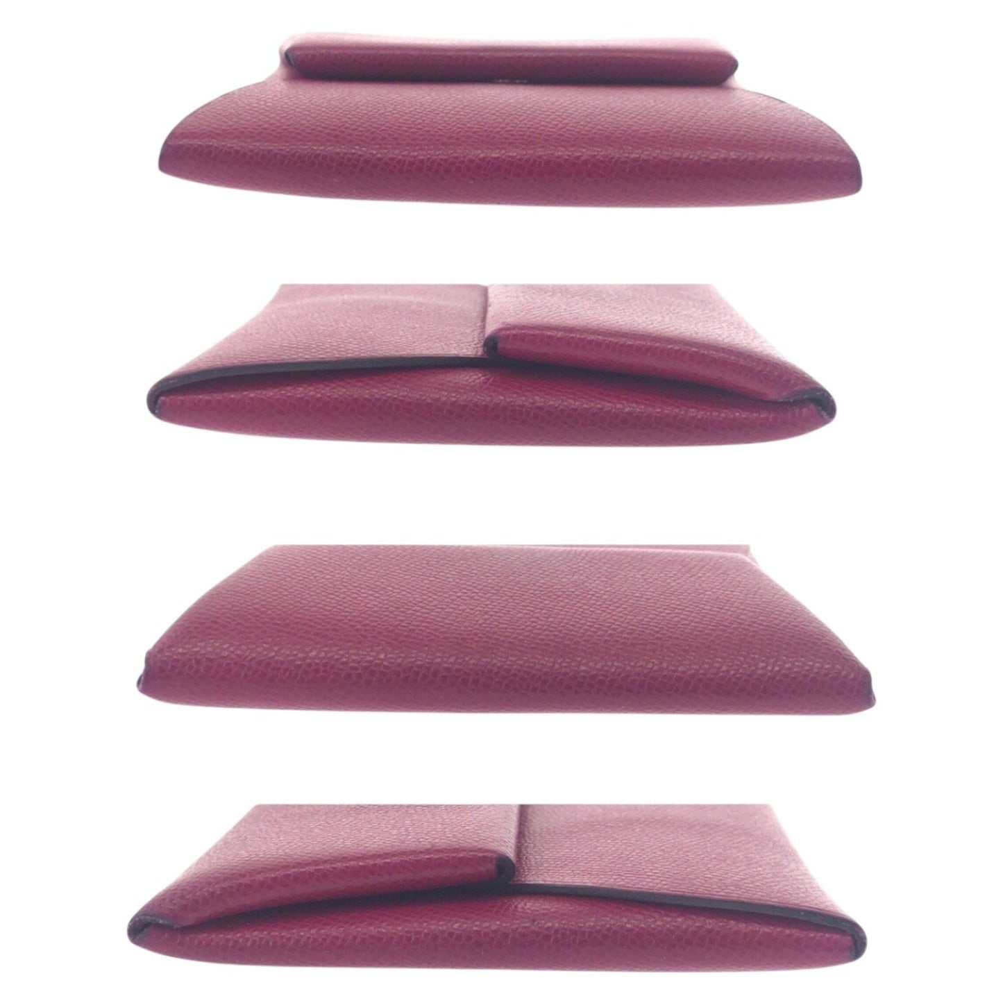 Hermes Bastia Purple Silver Hardware Chevre Wallet/Coin Case
