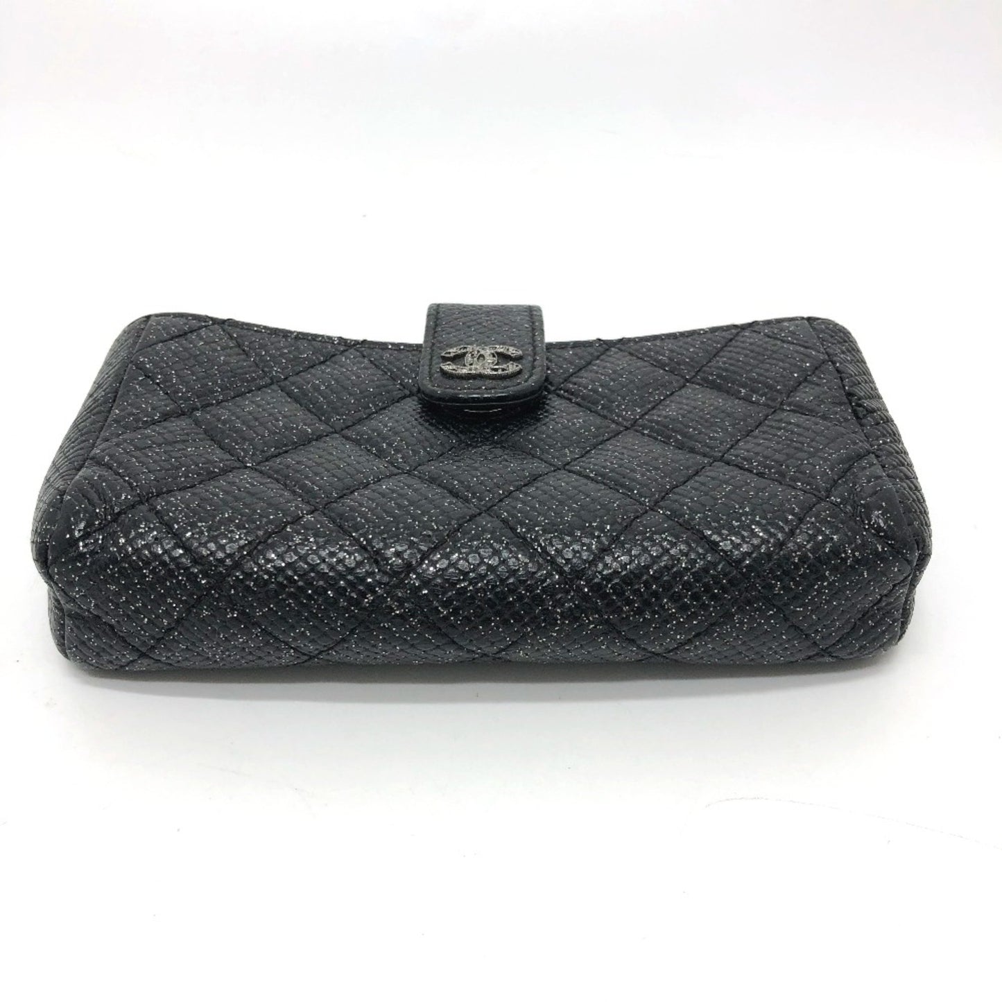 Chanel Cc Mark Coin Purse/Coin Compartment Pouch Black Silverhardware