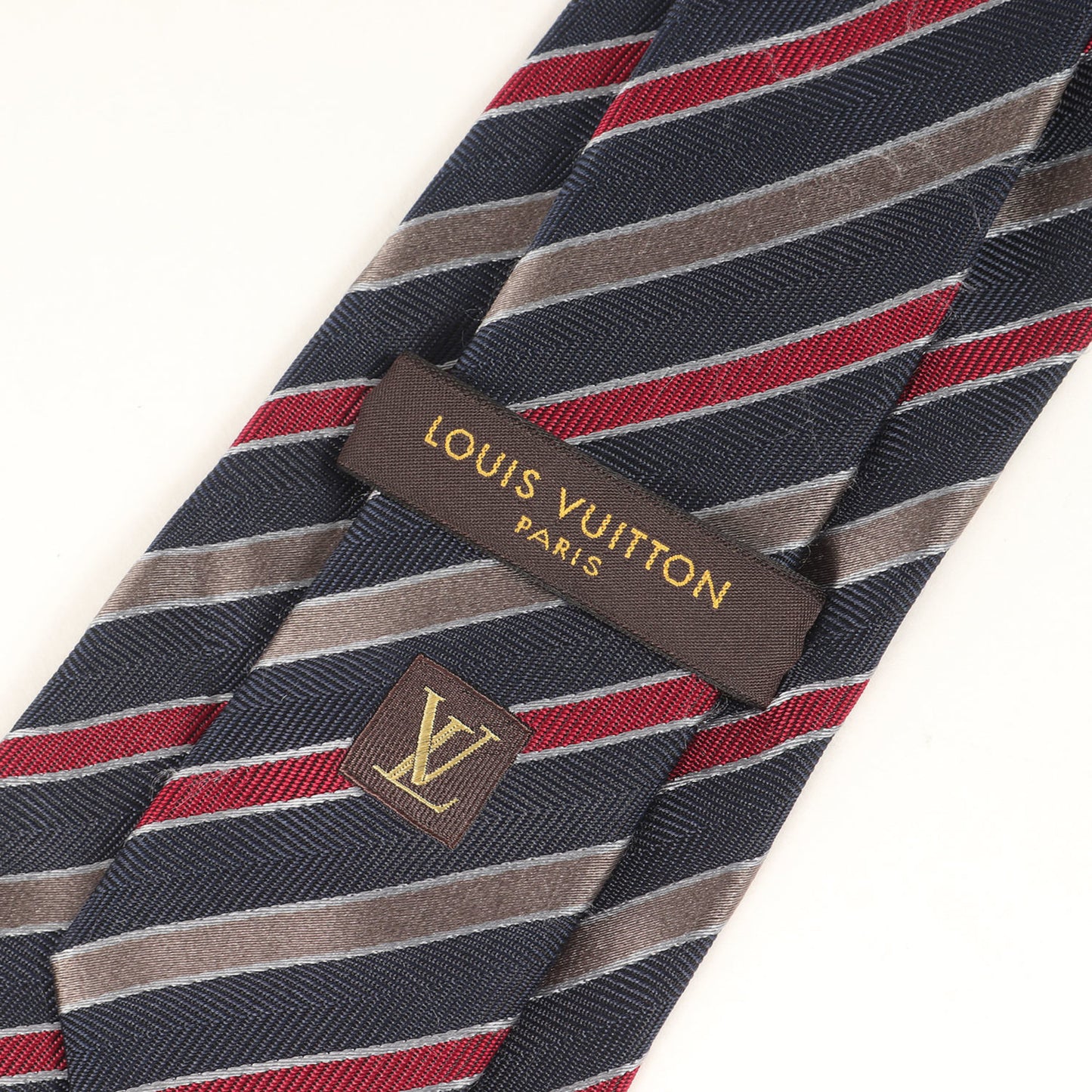 Louis Vuitton Regimental Silk Cravate Tie In Navy