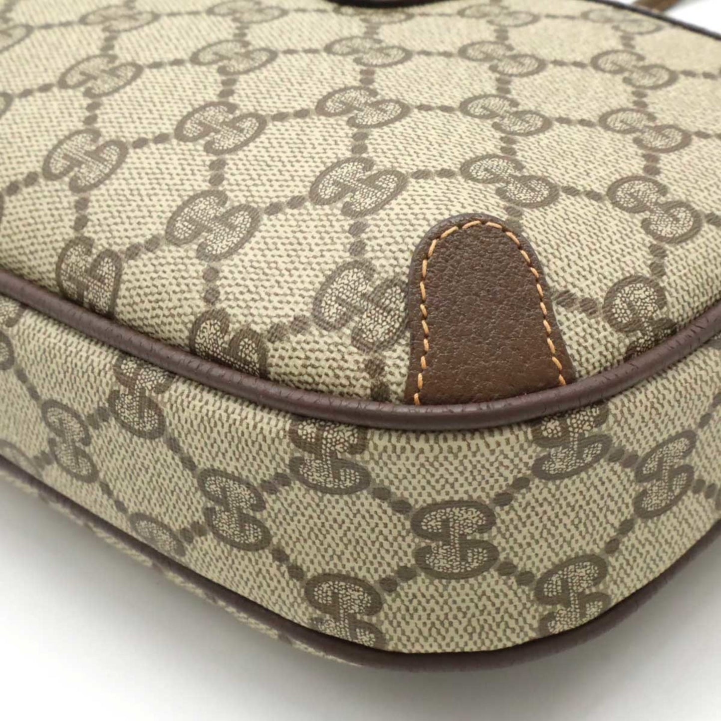 Gucci Old Gucci Sherry Line Pochette Shoulder Bag Pvc Leather Beige Brown 89.02.066