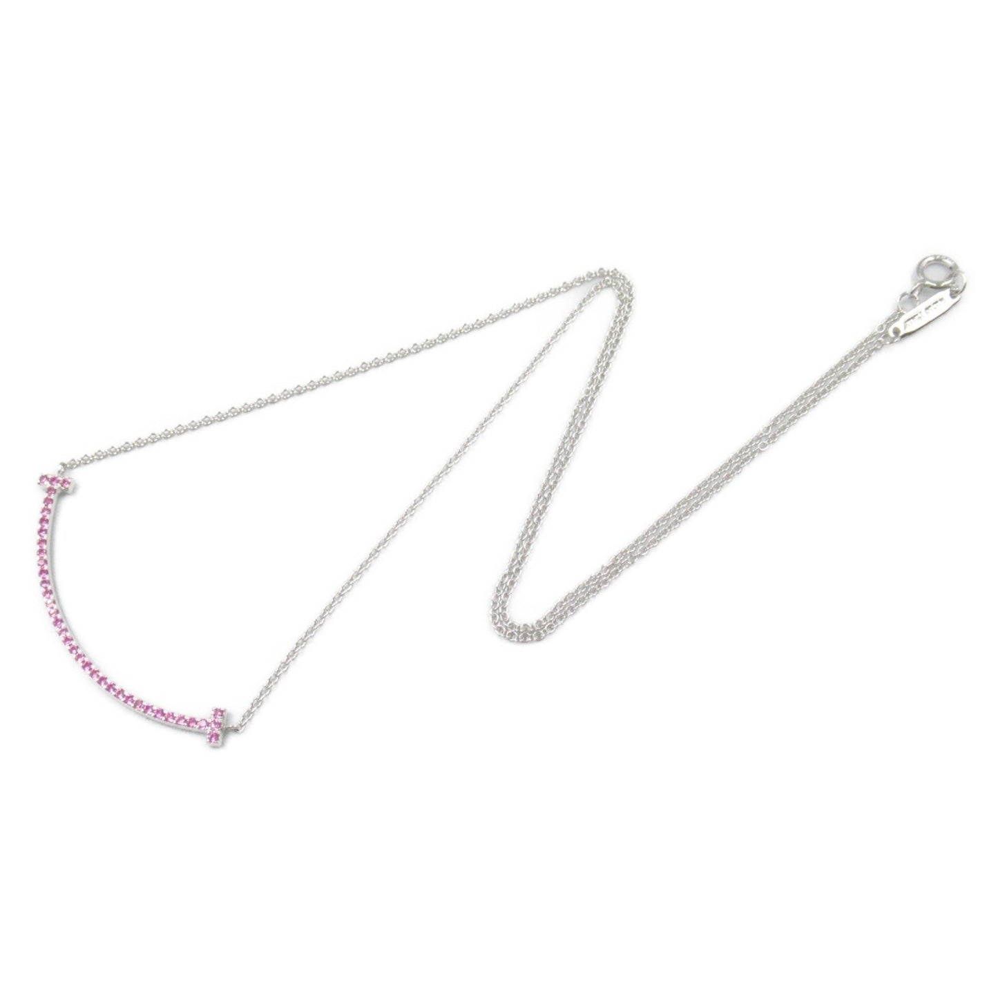 Tiffany & Co. T Smile Small Pink Sapphire Necklace