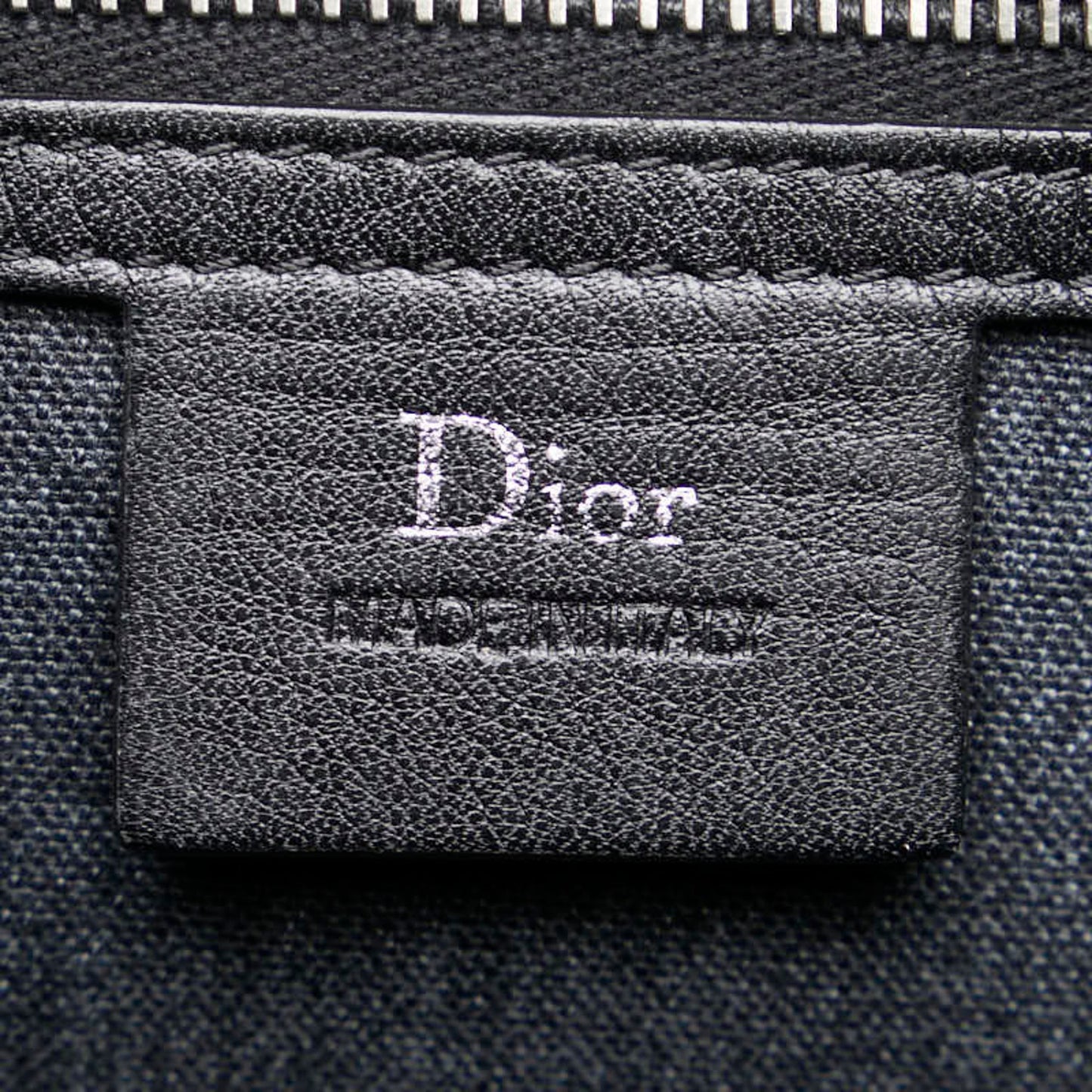 Christian Dior Dior Cd Logo Shoulder Bag Navy Wine Red Leather
