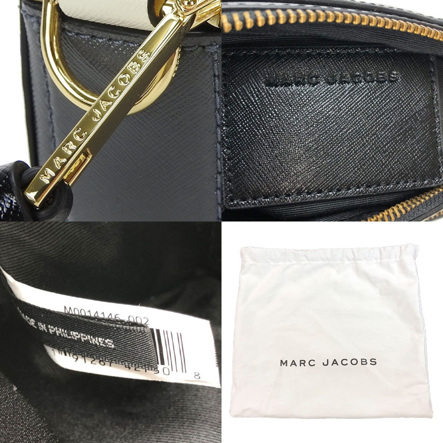 Marc Jacobs Shoulder Bag M0014146 Black White Pink Leather