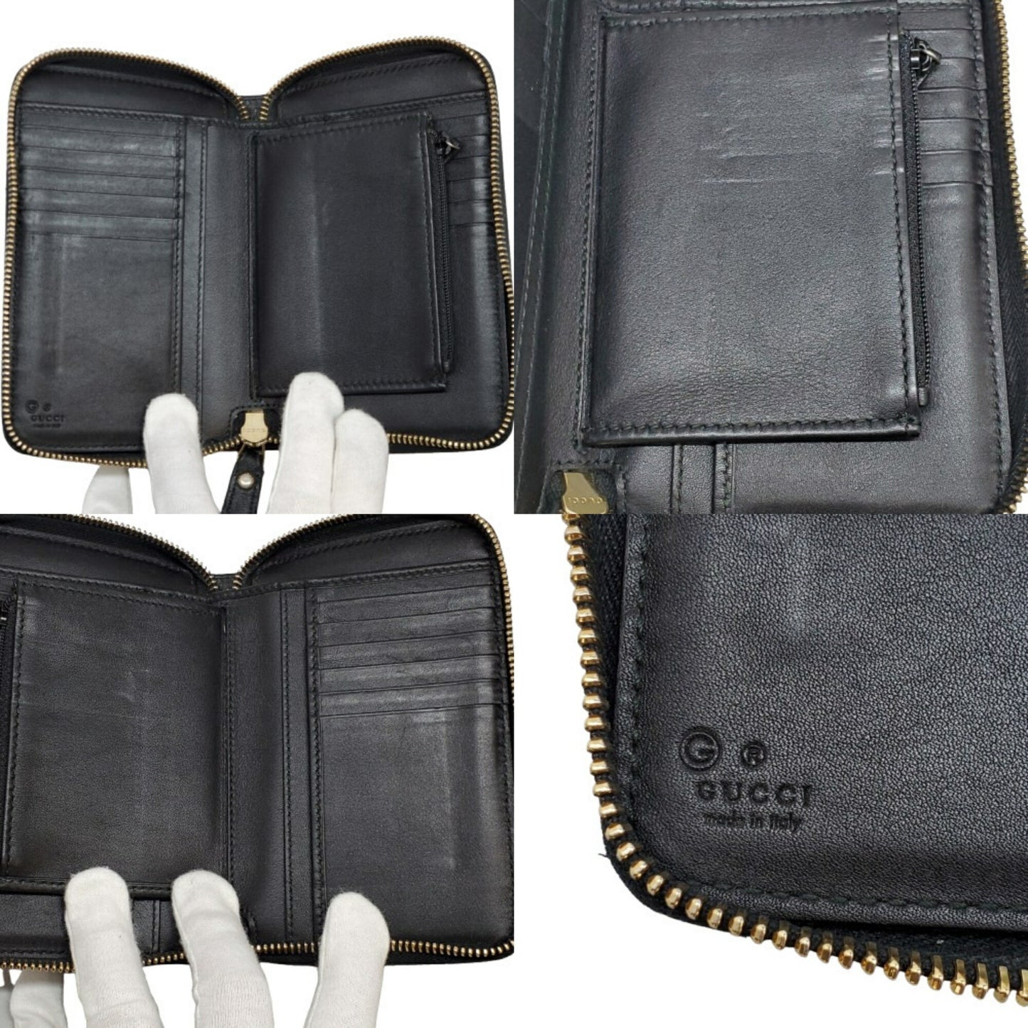 Gucci 449423 Guccissima Round Compact Wallet Purse