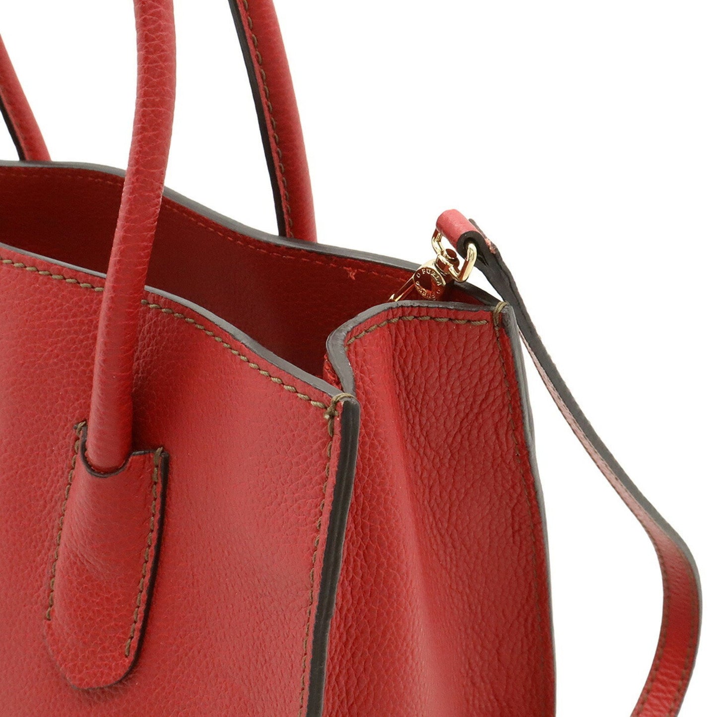 Furla Tessa Handbag Shoulder Bag Leather Red