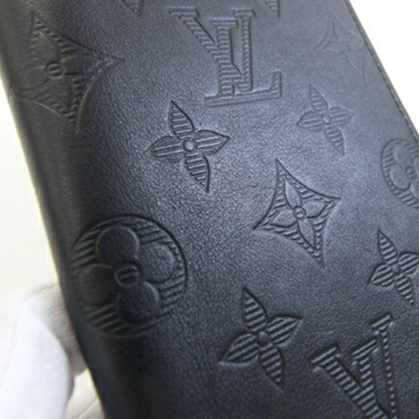 Louis Vuitton Round Long Wallet Monogram Shadow Zippy Vertical M62902 Noir Zip Black