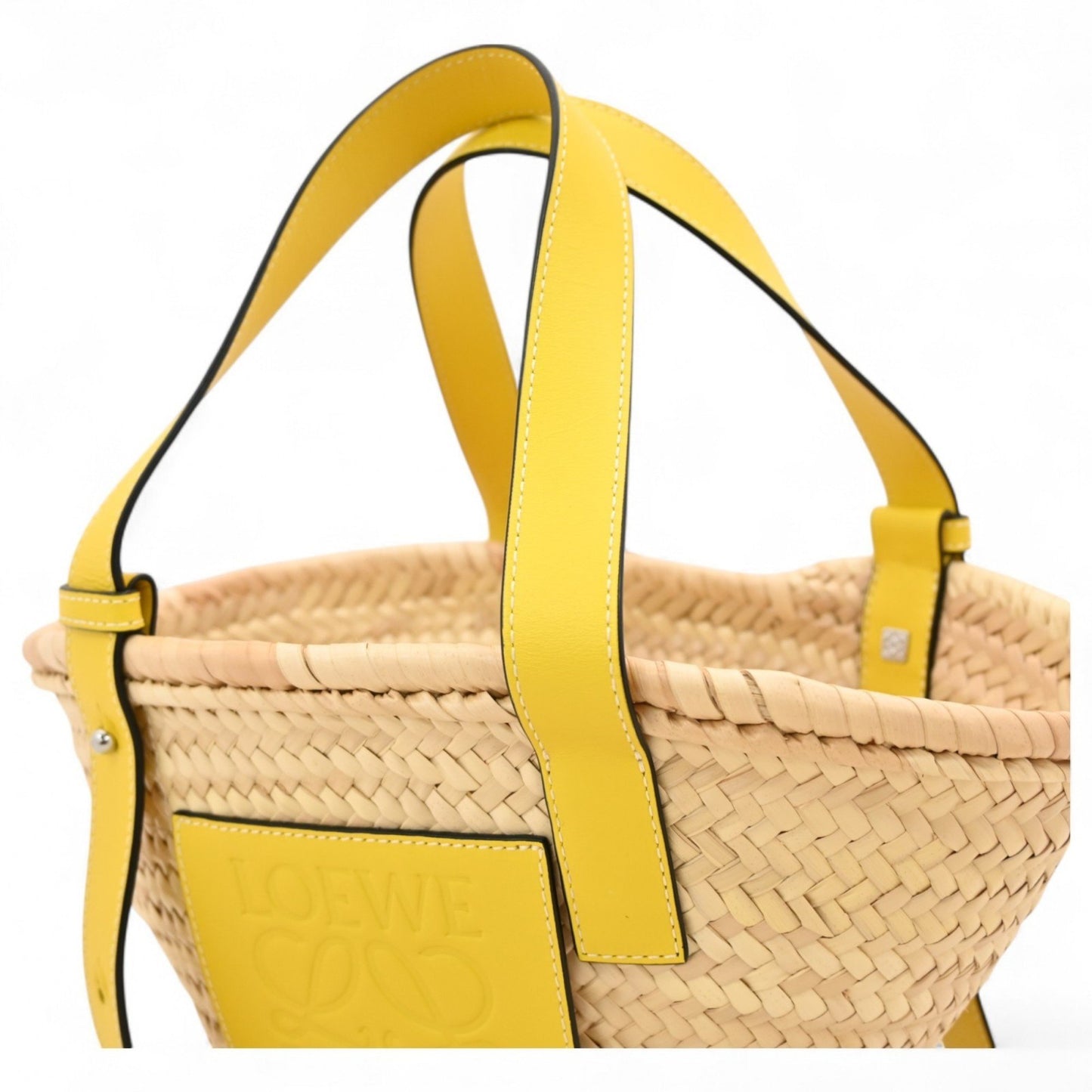 Loewe Anagram Small Basket Bag In Yellow