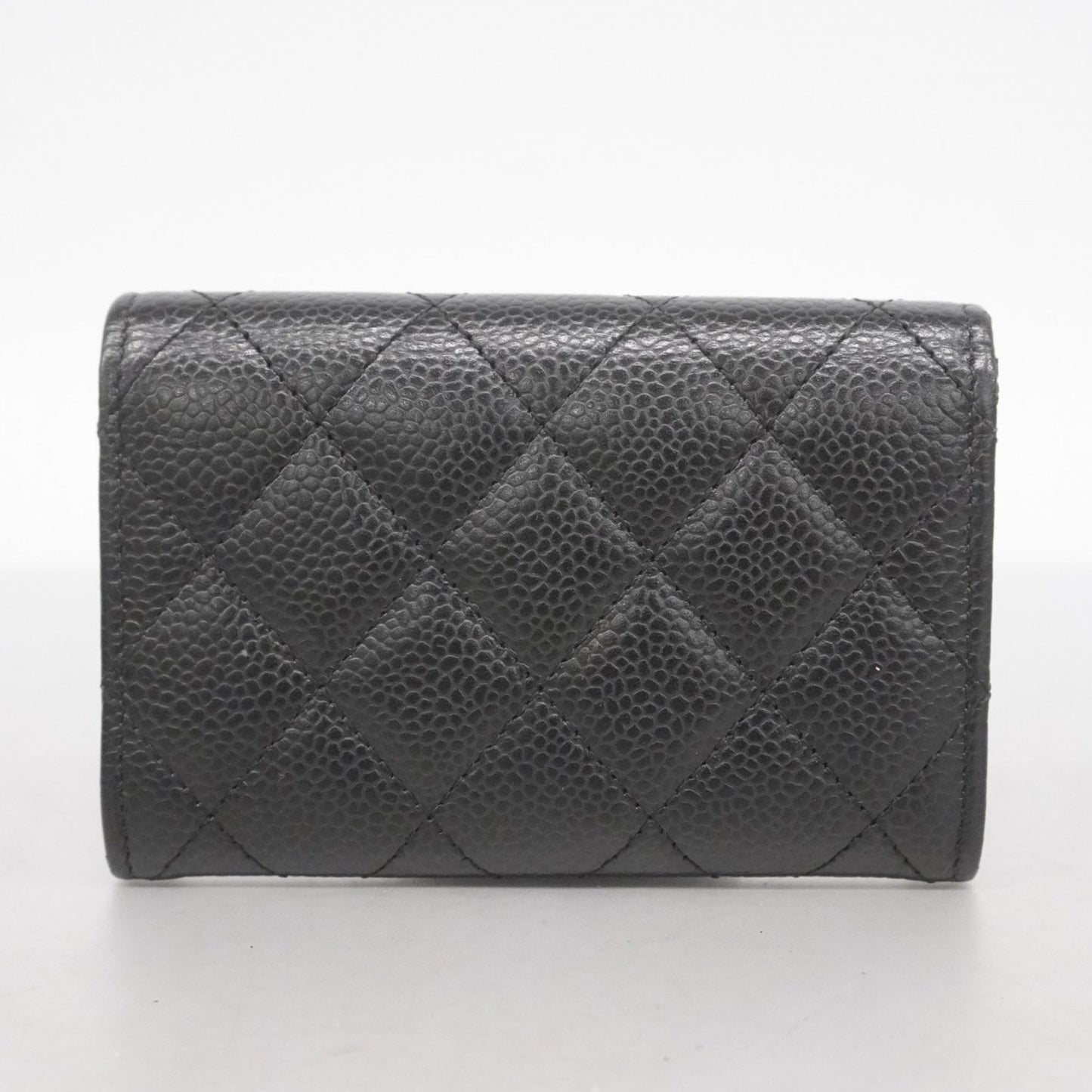 Chanel Matelasse Business Card Case In Caviar Leather