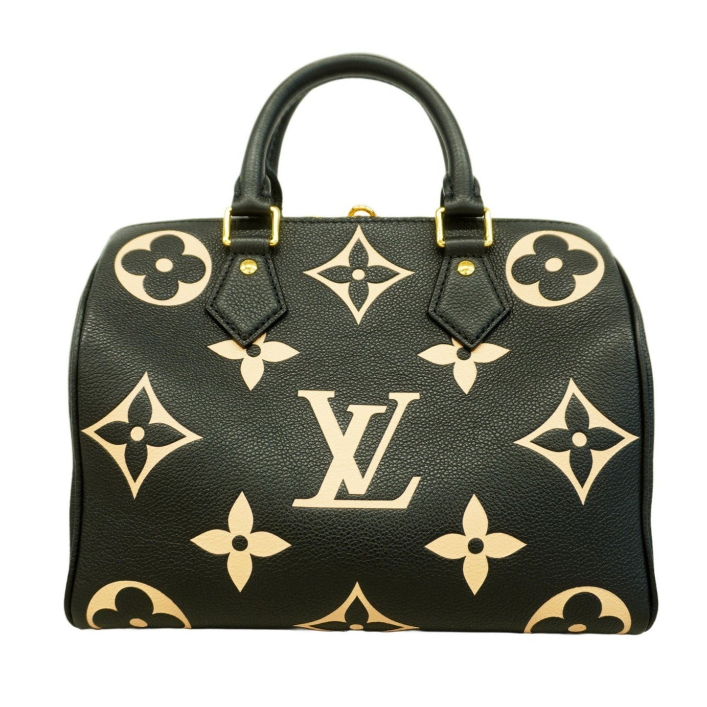 Louis Vuitton Monogram Empreinte Two-Tone Speedy Bandouliere 25 Handbag M58947 Black/Beige