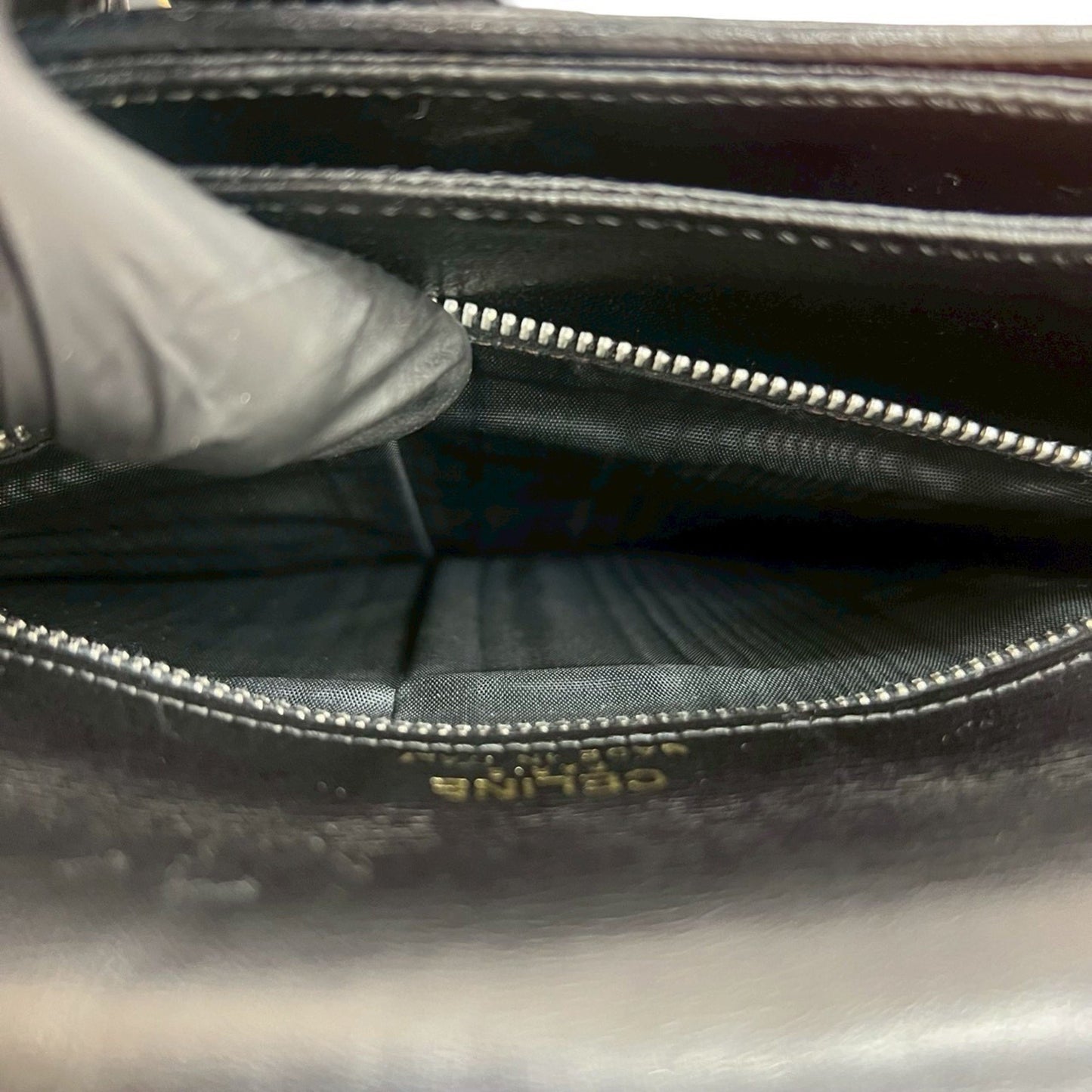 Celine Vintage Carriage Hardware Calf Leather Shoulder Bag/Pochette/Sacoche In Black