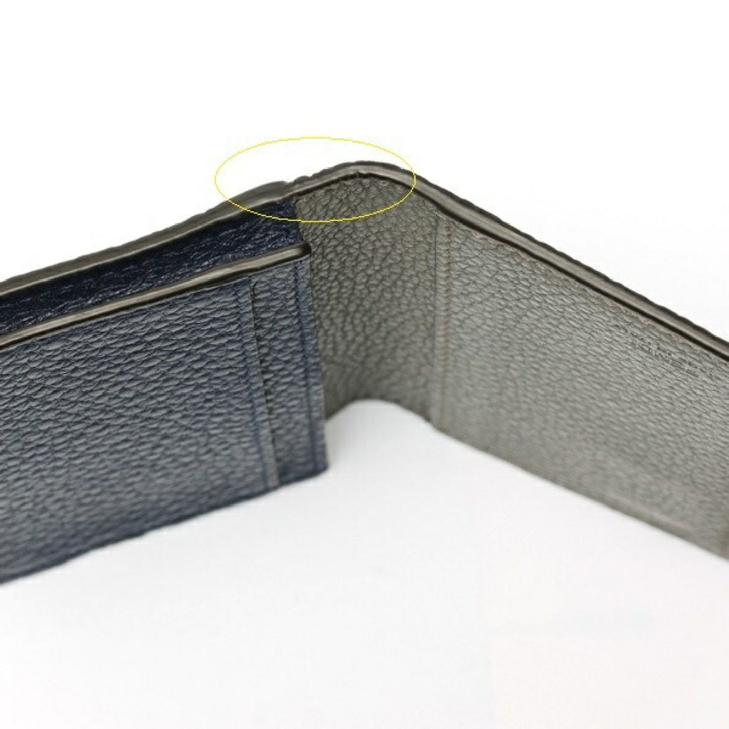 Fendi Card Case Business Holder 7M0222 Selleria Leather Navy Gray E-158610