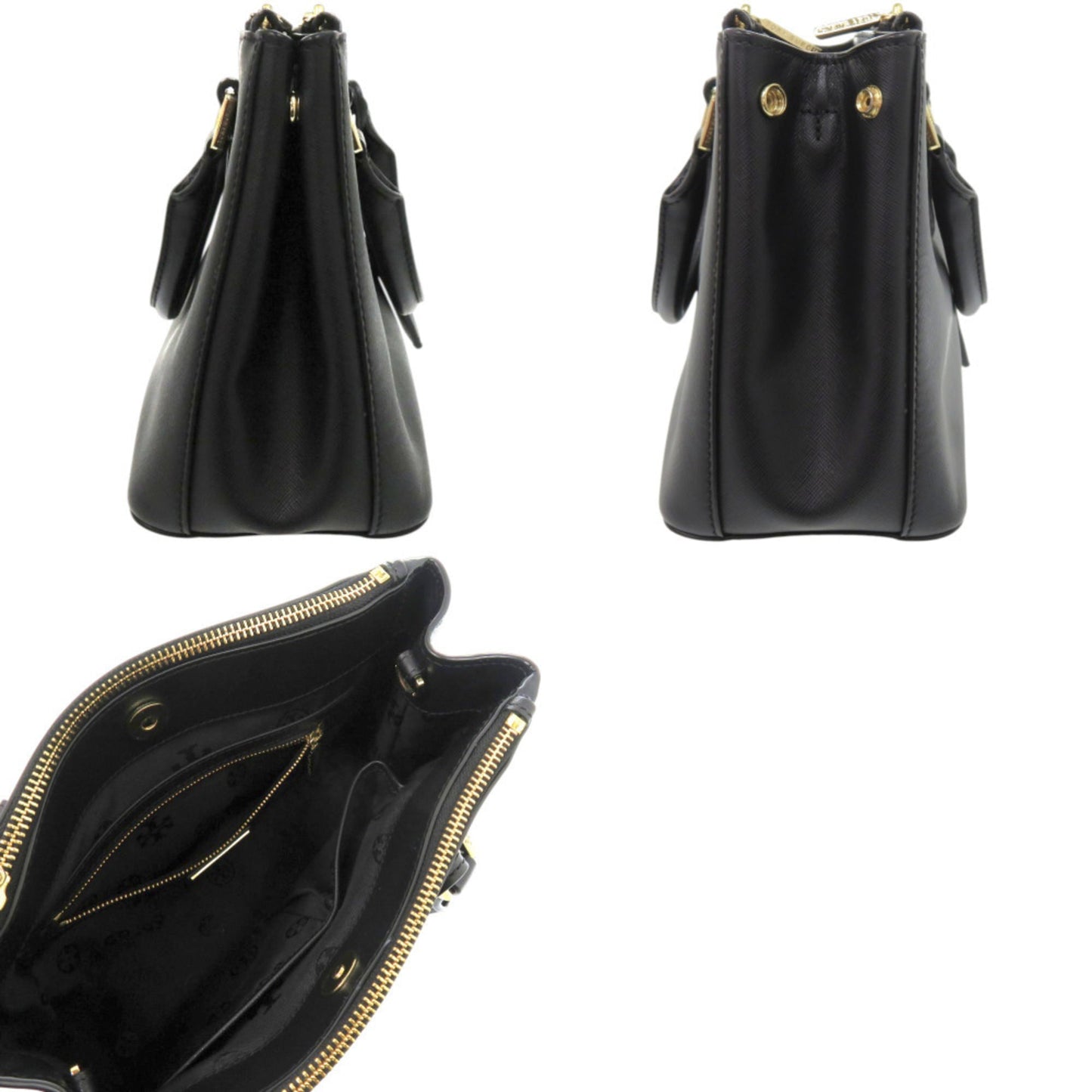 Tory Burch 2-Way Robinson Micro Zip Tote In Black Leather