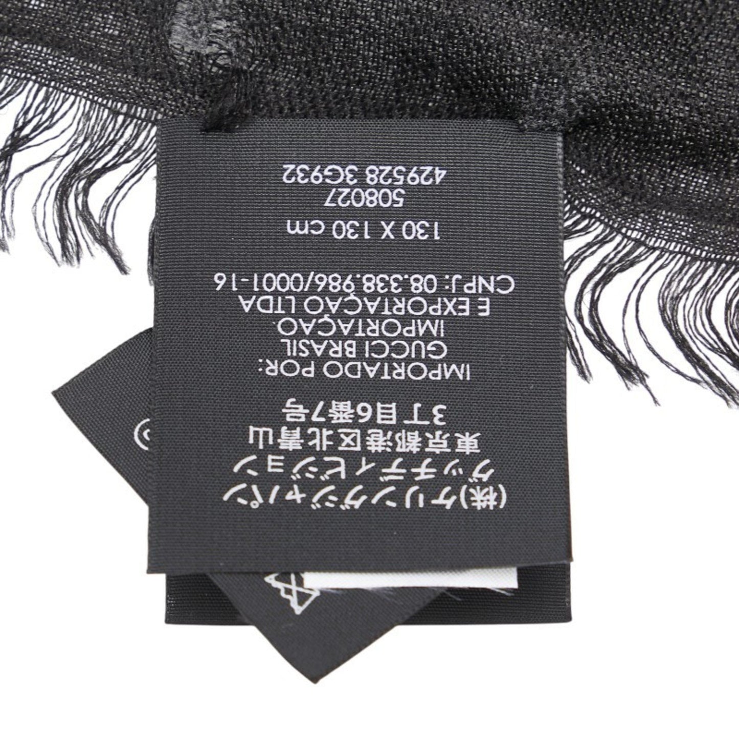 Gucci Gg Print Scarf In Black Wool