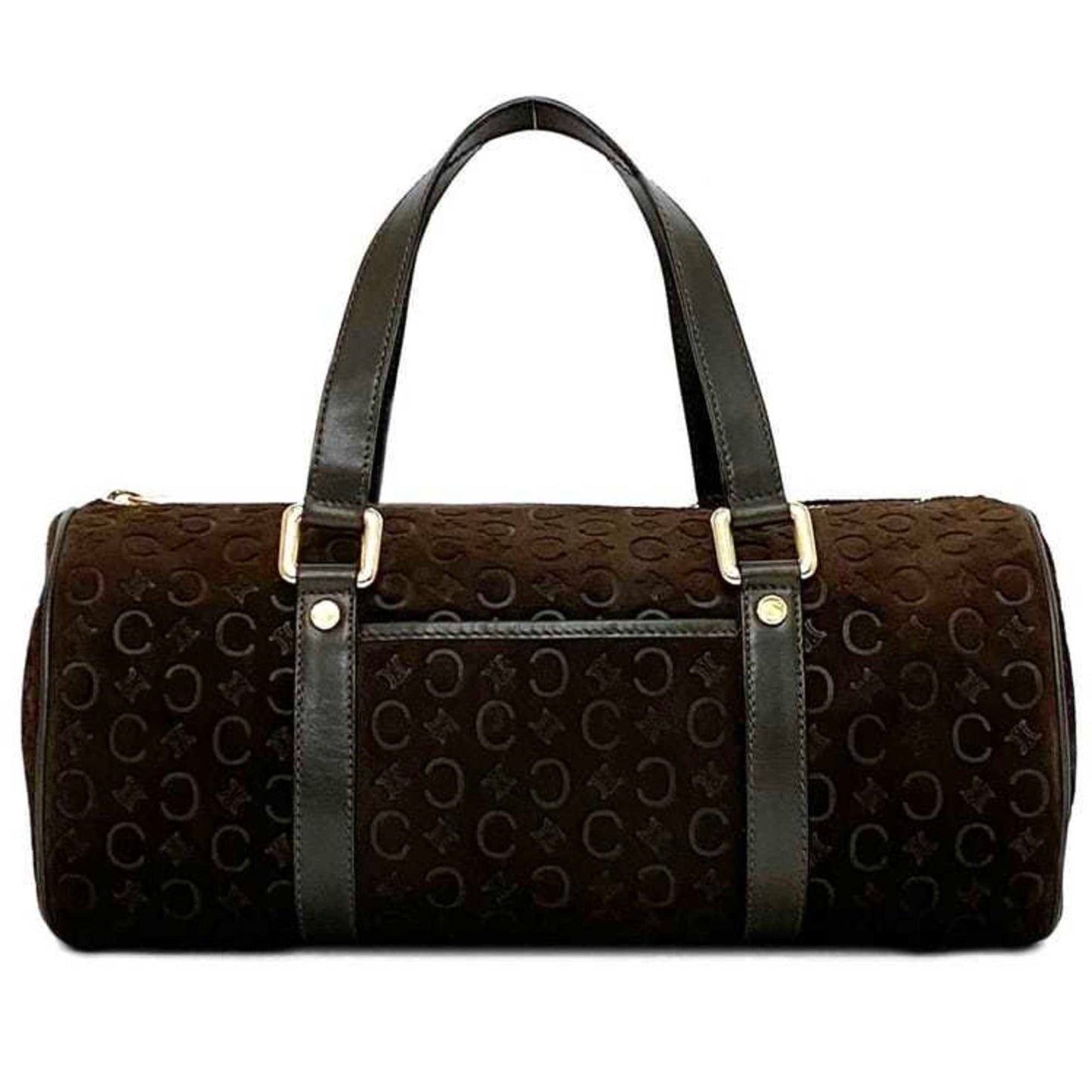 Celine Handbag F-21889 Brown C Macadam Boston Bag Suede Leather Ce00/12 Celine