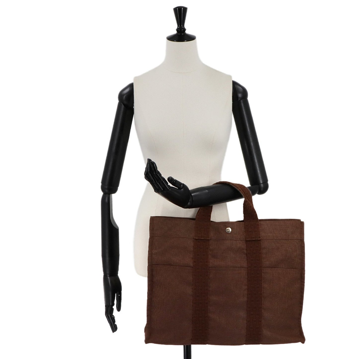 Hermes Herms Herline Mm Tote Bag In Brown Canvas