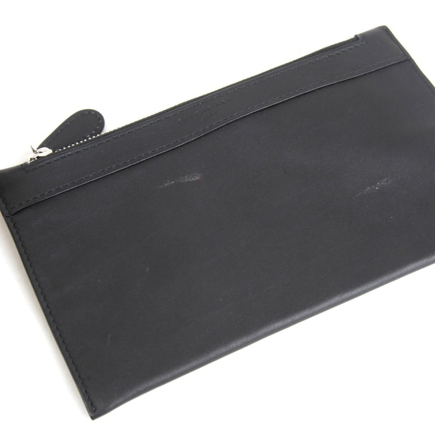 Balenciaga Navy Cabas 339933 Handbag Leather Black