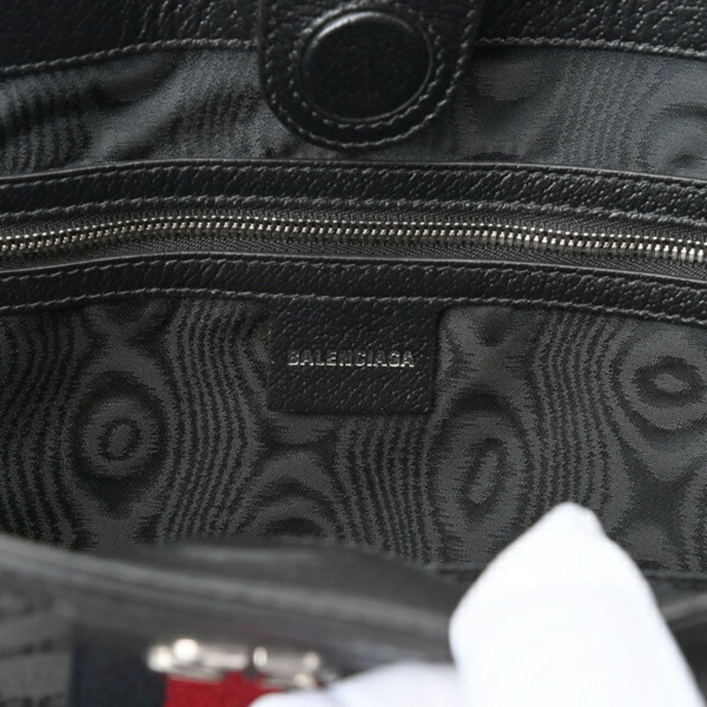 Balenciaga X Gucci Hacker Project Medium Tote Bag 680125 Canvas Leather Black S-156852