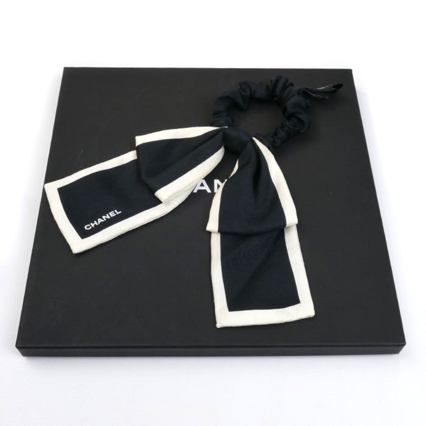 Chanel Silk Ribbon Scrunchie Hair Aa7530