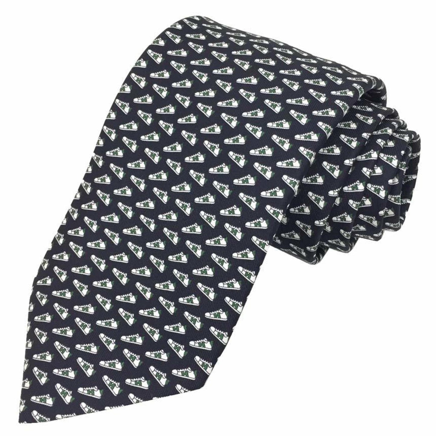 Hermes Hermes Tie 626219T 07 H Aile Sneakers Silk Marine Fonce/Blanc/Ve Navy