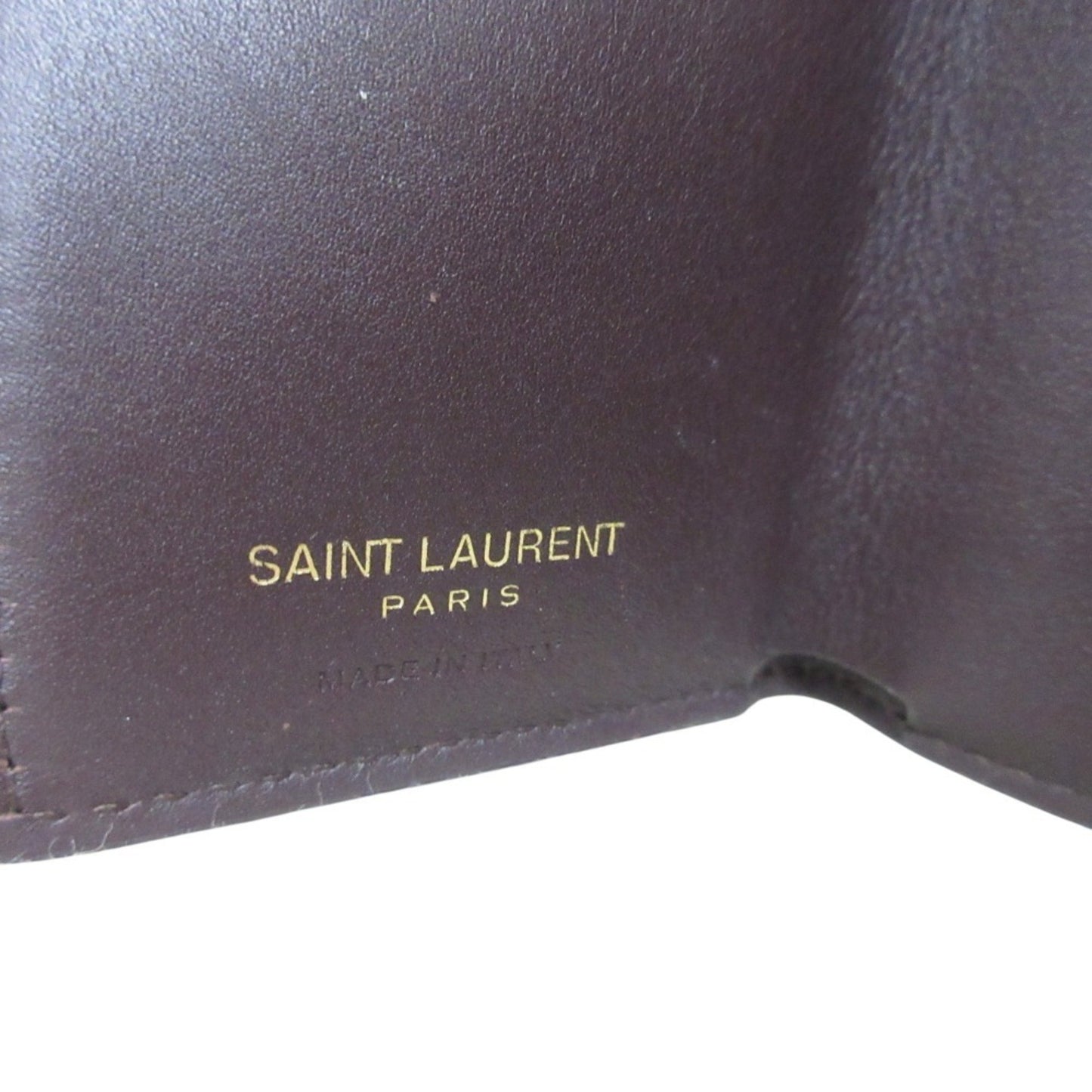 Yves Saint Laurent Saint Laurent Paris Ysl Line Origami Tiny Wallet Tri-Fold Brown Black