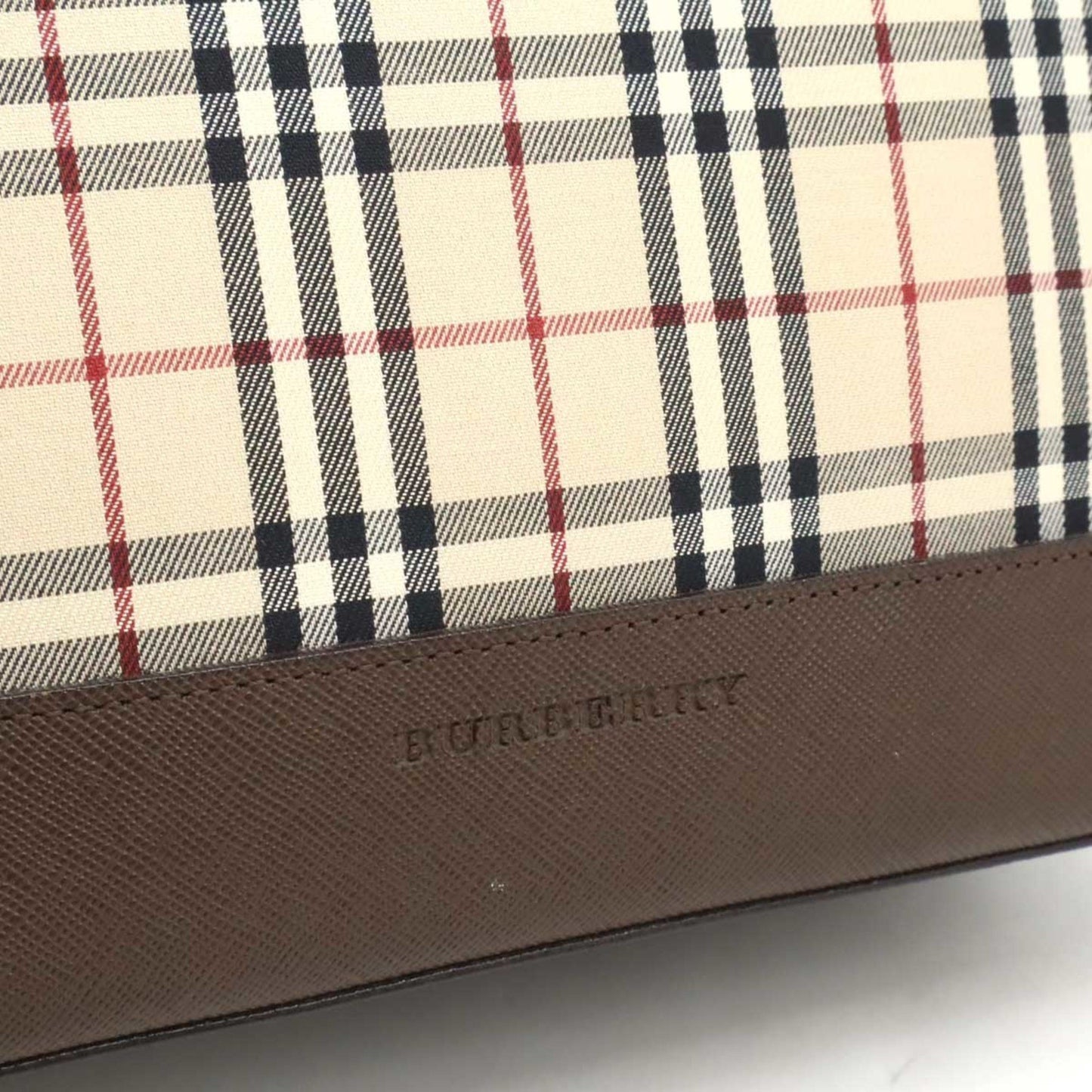 Burberry Nova Check Pattern Tote Bag Shoulder Canvas Leather Beige Black Bordeaux