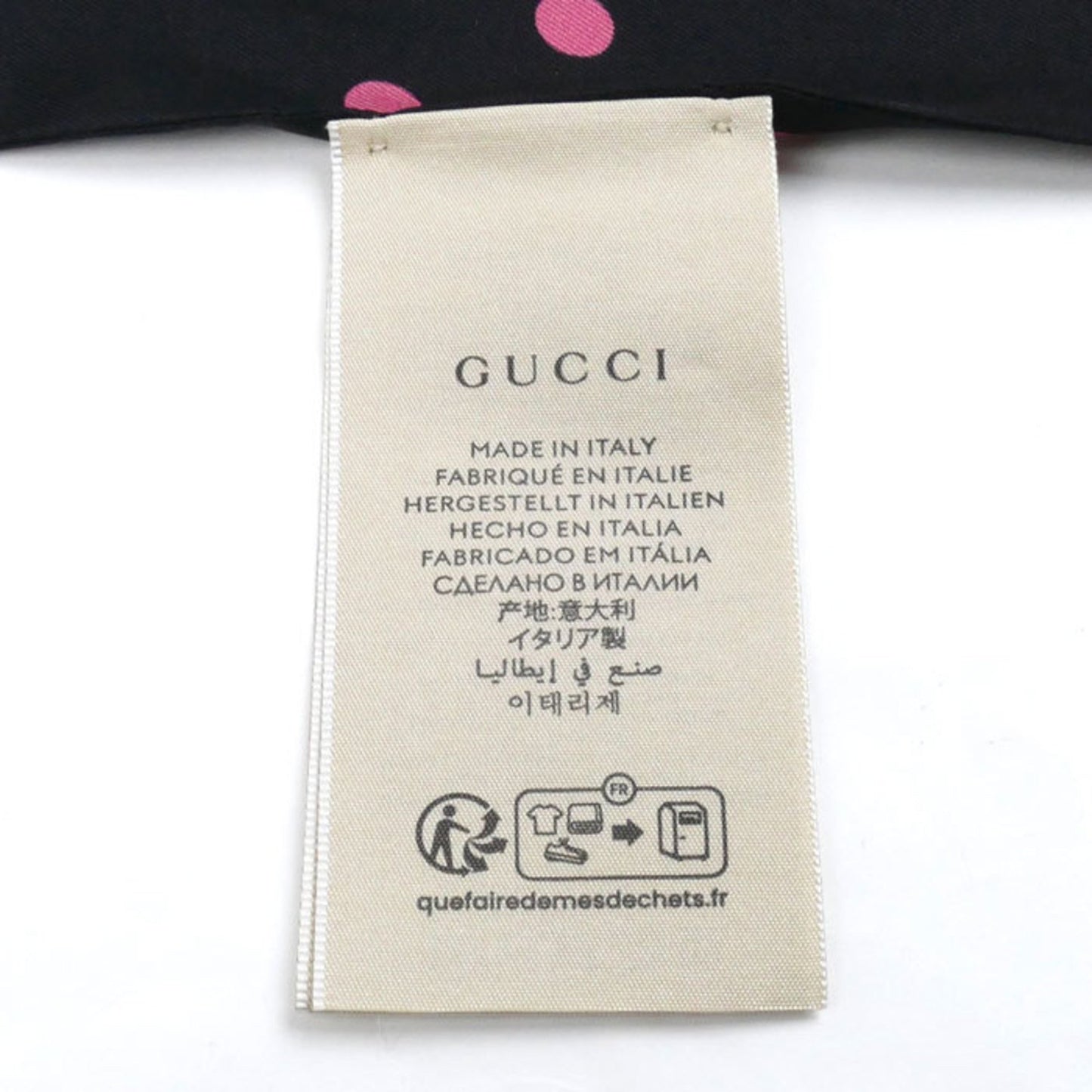 Gucci Gucci Ice Cream Cherry Neck Bow Scarf Muffler Black Red Multicolor 732840 3G001