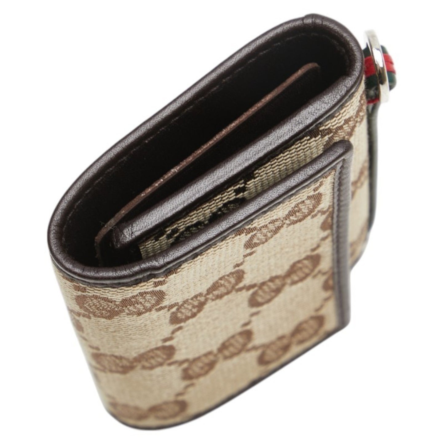 Gucci Gg Canvas Sherry Line 6-Ring Key Case 131928 Beige Multicolor Leather