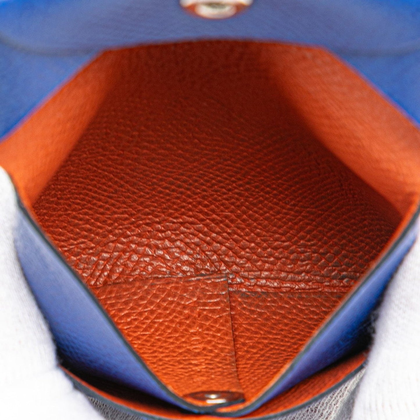 Hermes Bastia Coin Case Blue Royale Terre Bateau Veau Epsom