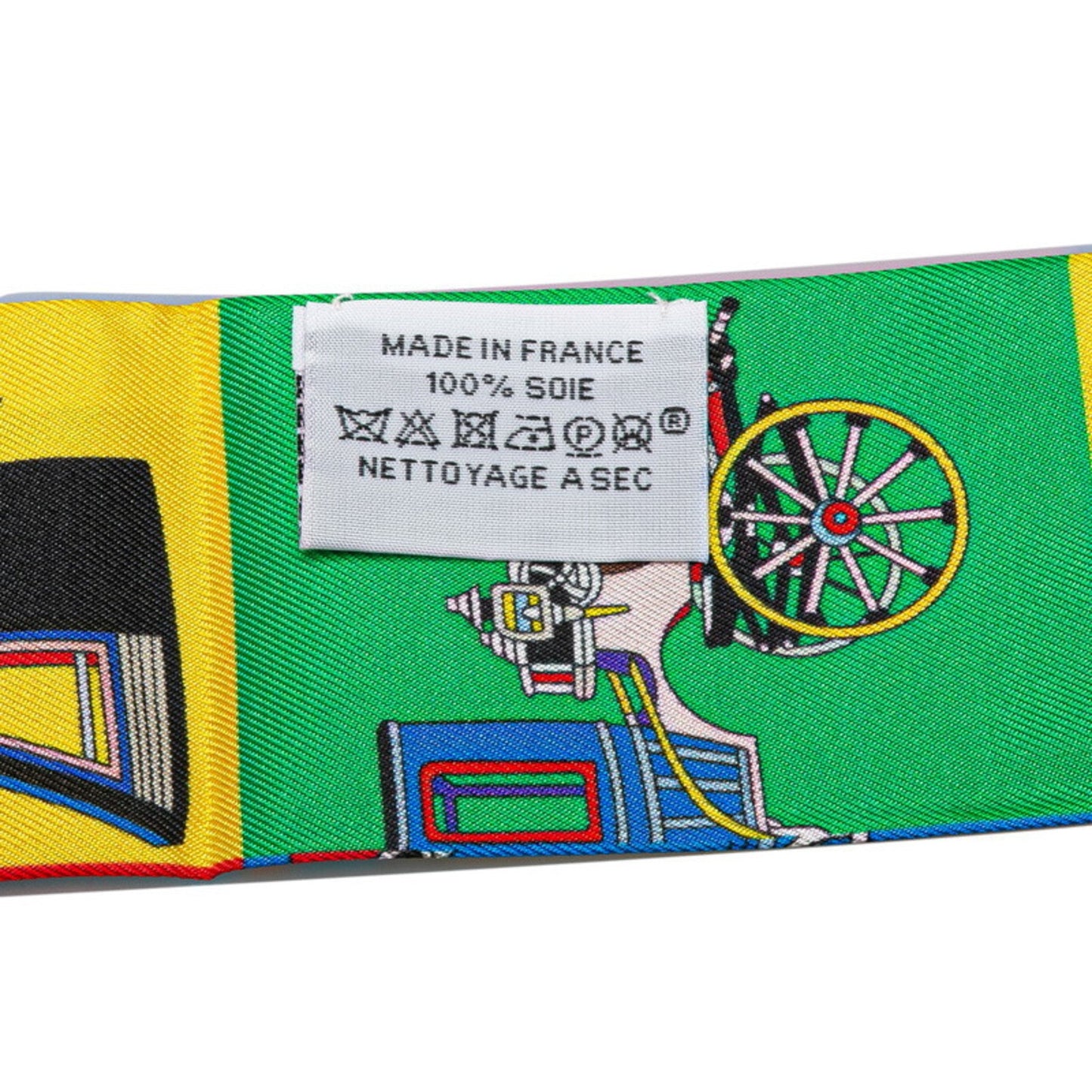 Hermes Twilly Carriage Scarf Muffler Red Blue Multicolor Silk