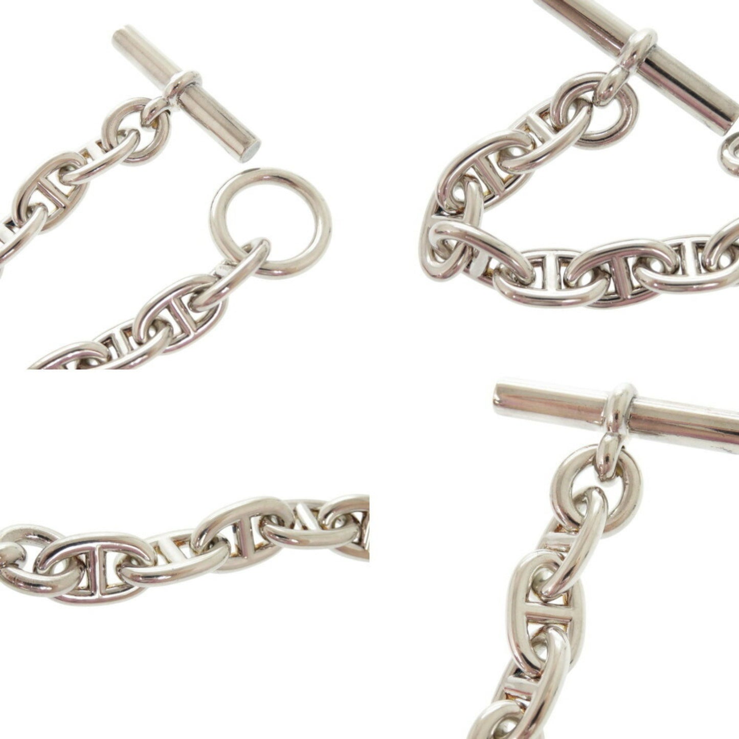 Hermes Chaine D'Ancre Mm 15 Links Silver 925 Bracelet 0365Hermes