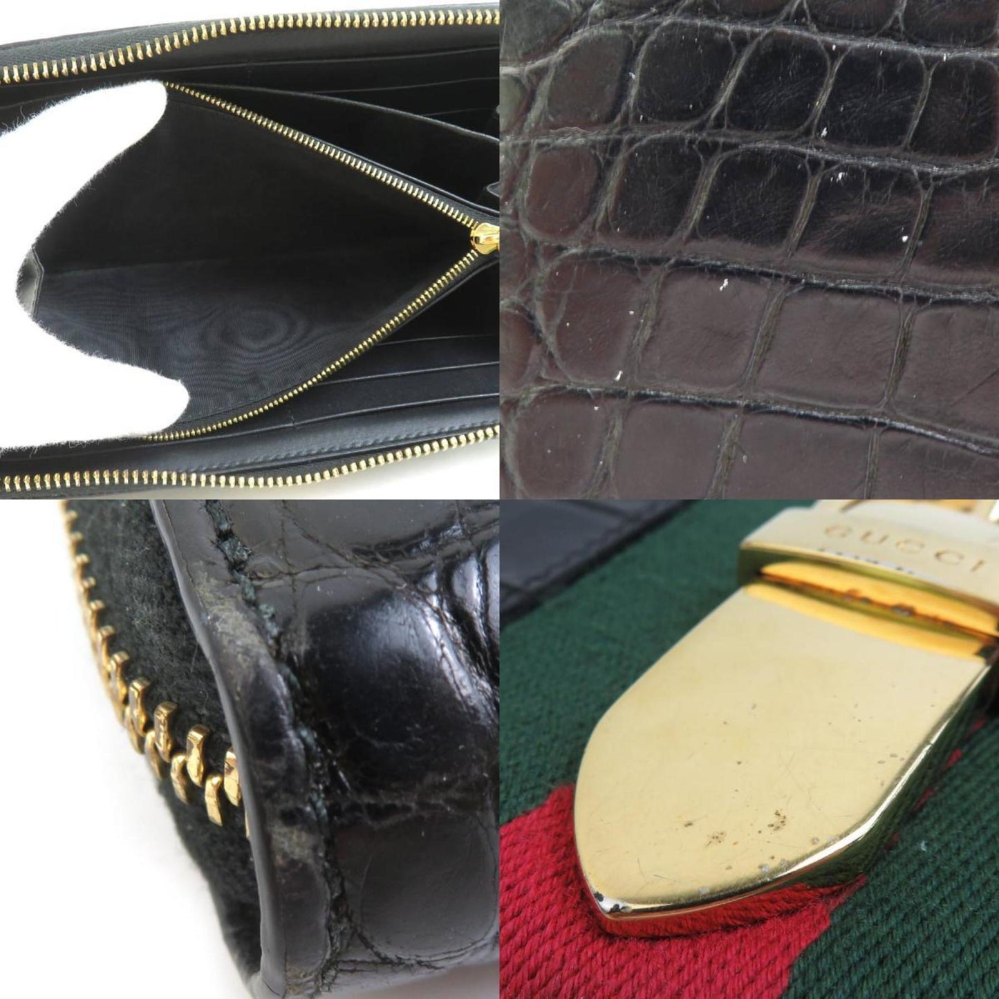 Gucci Men'S Round Long Wallet In Embossed Leather