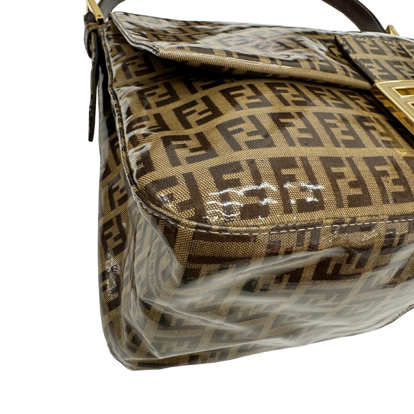 Fendi Mamma Bucket Zucchino Patent 2262/26325/018 Shoulder Bag